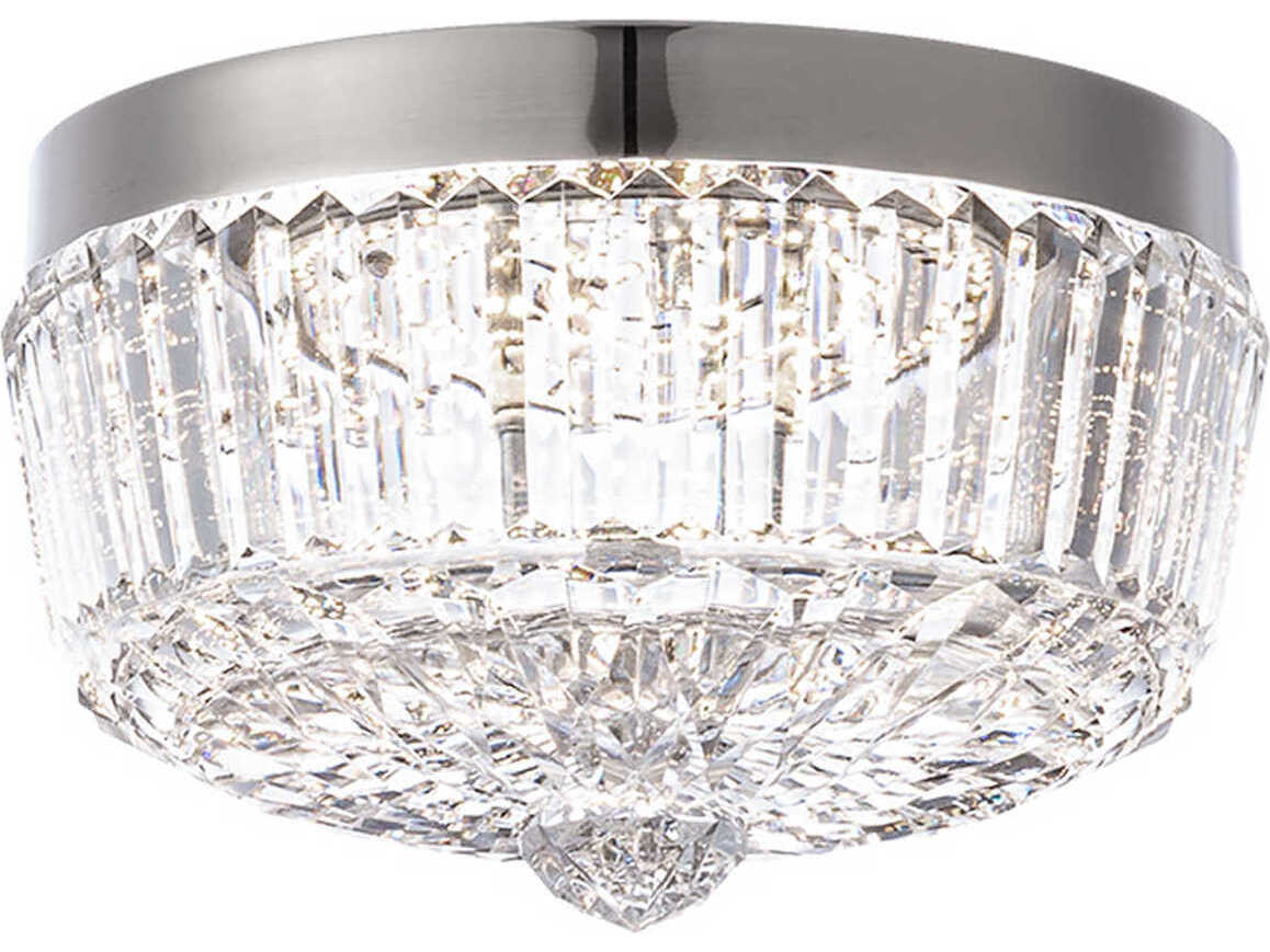 Schonbek Regina 1-Light Polished Nickel Crystal Glass Bowl Flush Mount