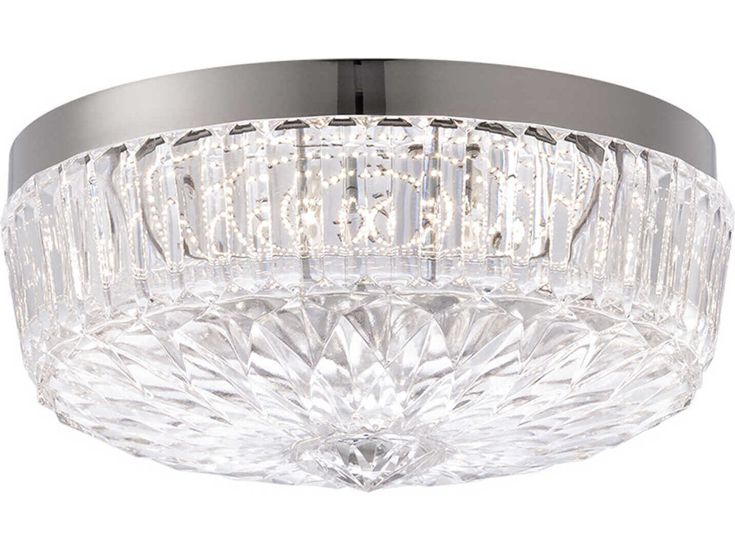 Schonbek Regina 1-Light Polished Nickel Crystal Glass Bowl Flush Mount