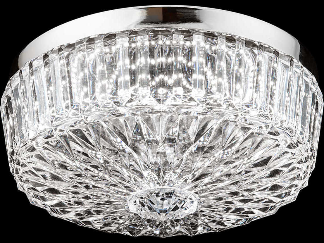 Schonbek Regina 1-Light Polished Nickel Crystal Glass Bowl Flush Mount