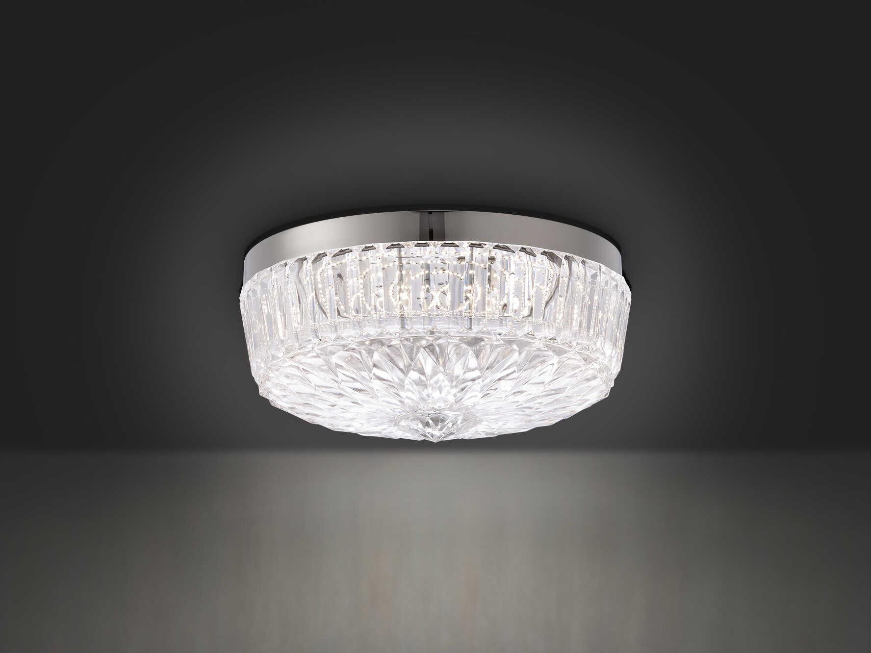 Schonbek Regina 1-Light Polished Nickel Crystal Glass Bowl Flush Mount