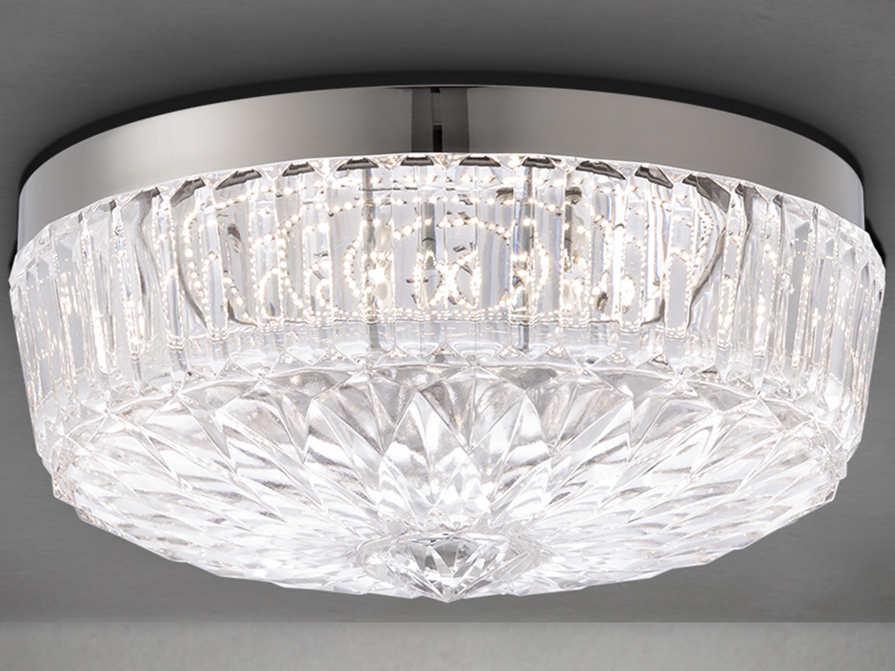 Schonbek Regina 1-Light Polished Nickel Crystal Glass Bowl Flush Mount