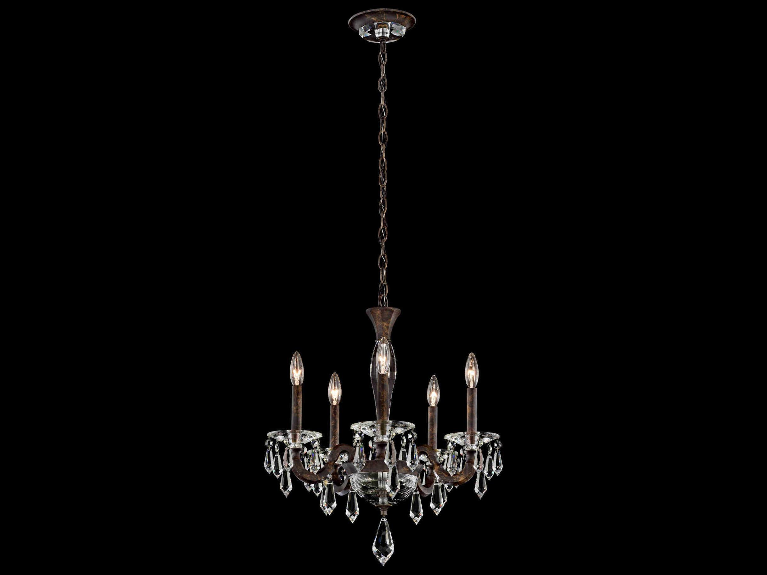 Schonbek Napoli 5-Light Gold Crystal Candelabra Chandelier