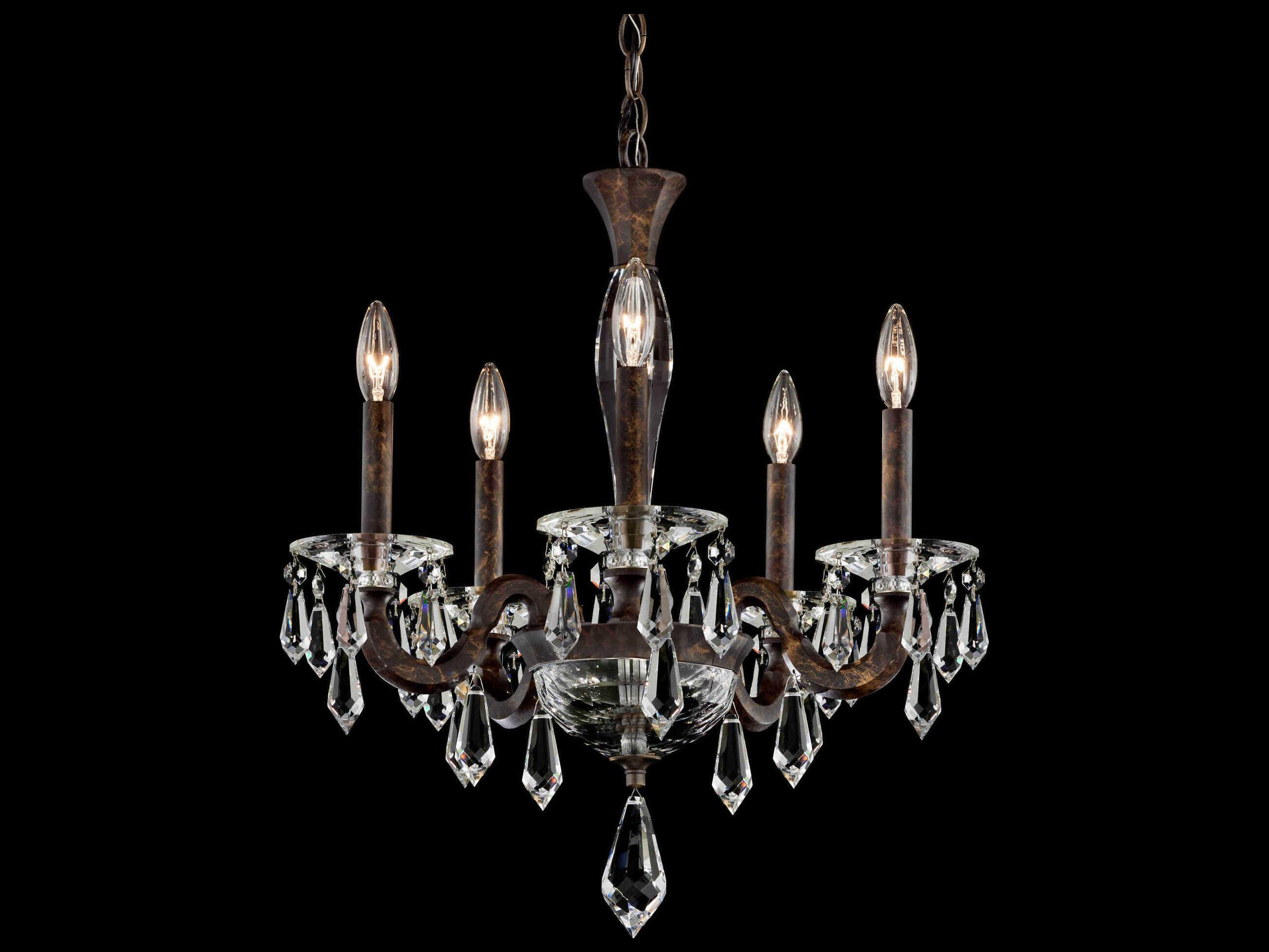 Schonbek Napoli 5-Light Gold Crystal Candelabra Chandelier