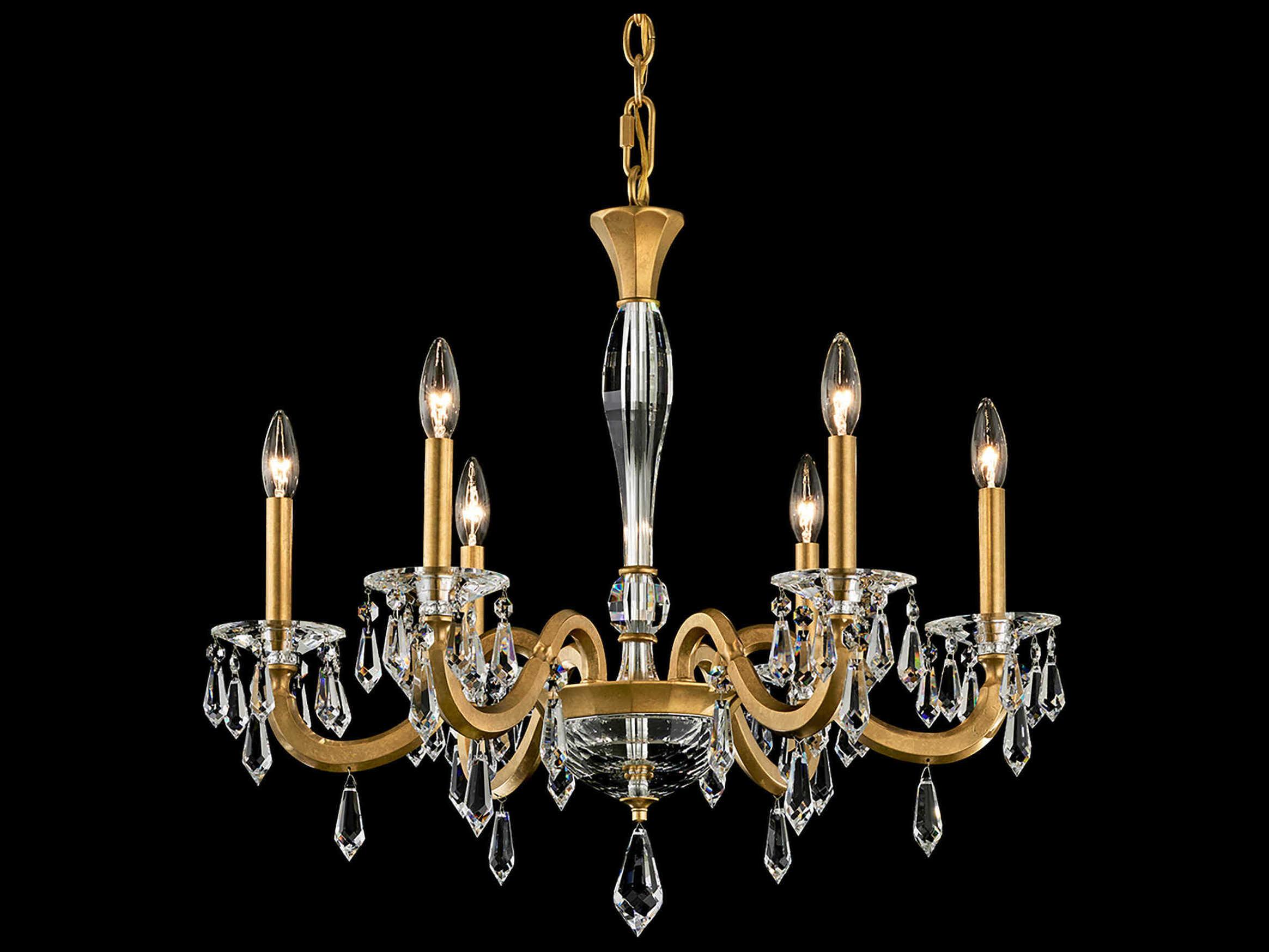 Schonbek Napoli 5-Light Gold Crystal Candelabra Chandelier