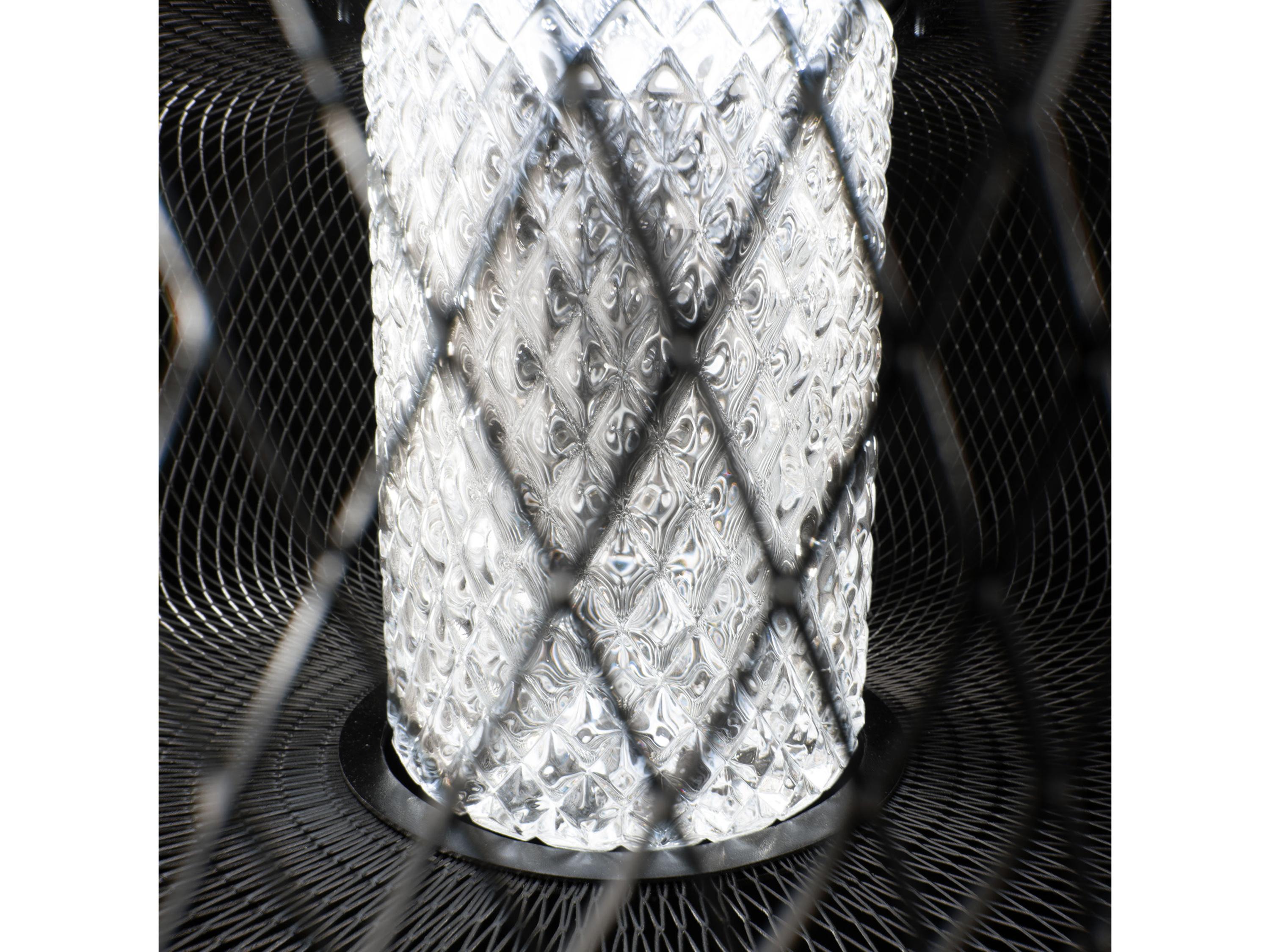 Schonbek Kodo 1-Light Black Crystal LED Drum Geometric Pendant