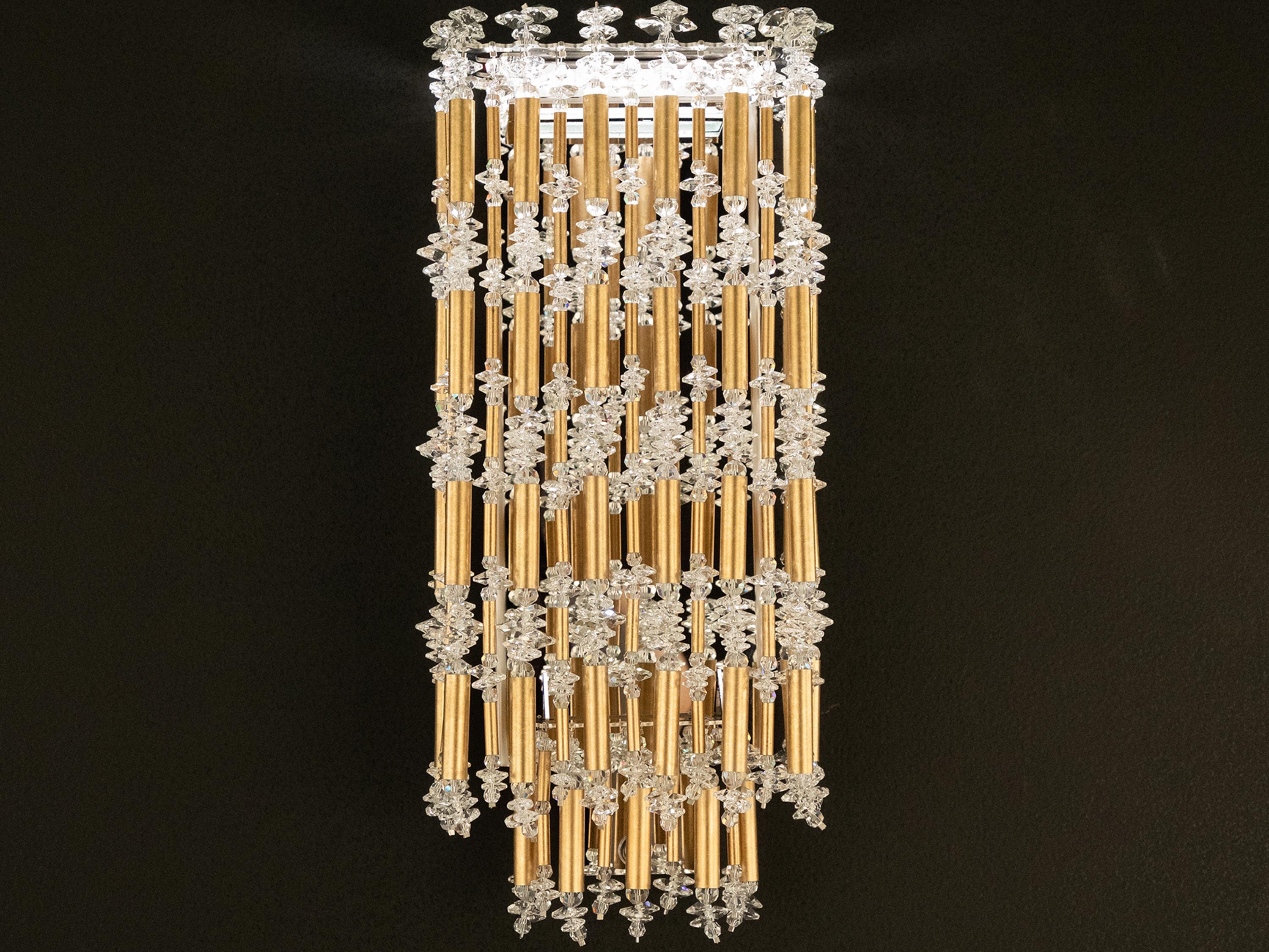 Schonbek Tahitian 1-Light Heirloom Gold Crystal LED Wall Sconce