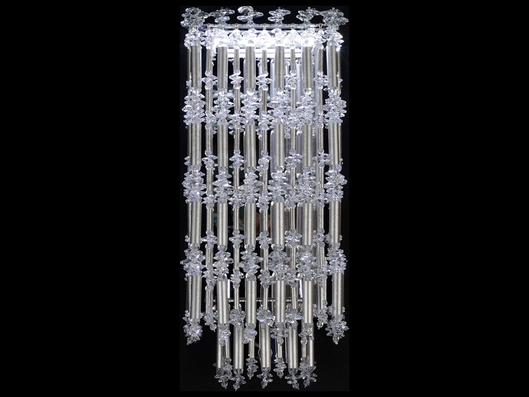 Schonbek Tahitian 1-Light Antique Silver Crystal LED Wall Sconce