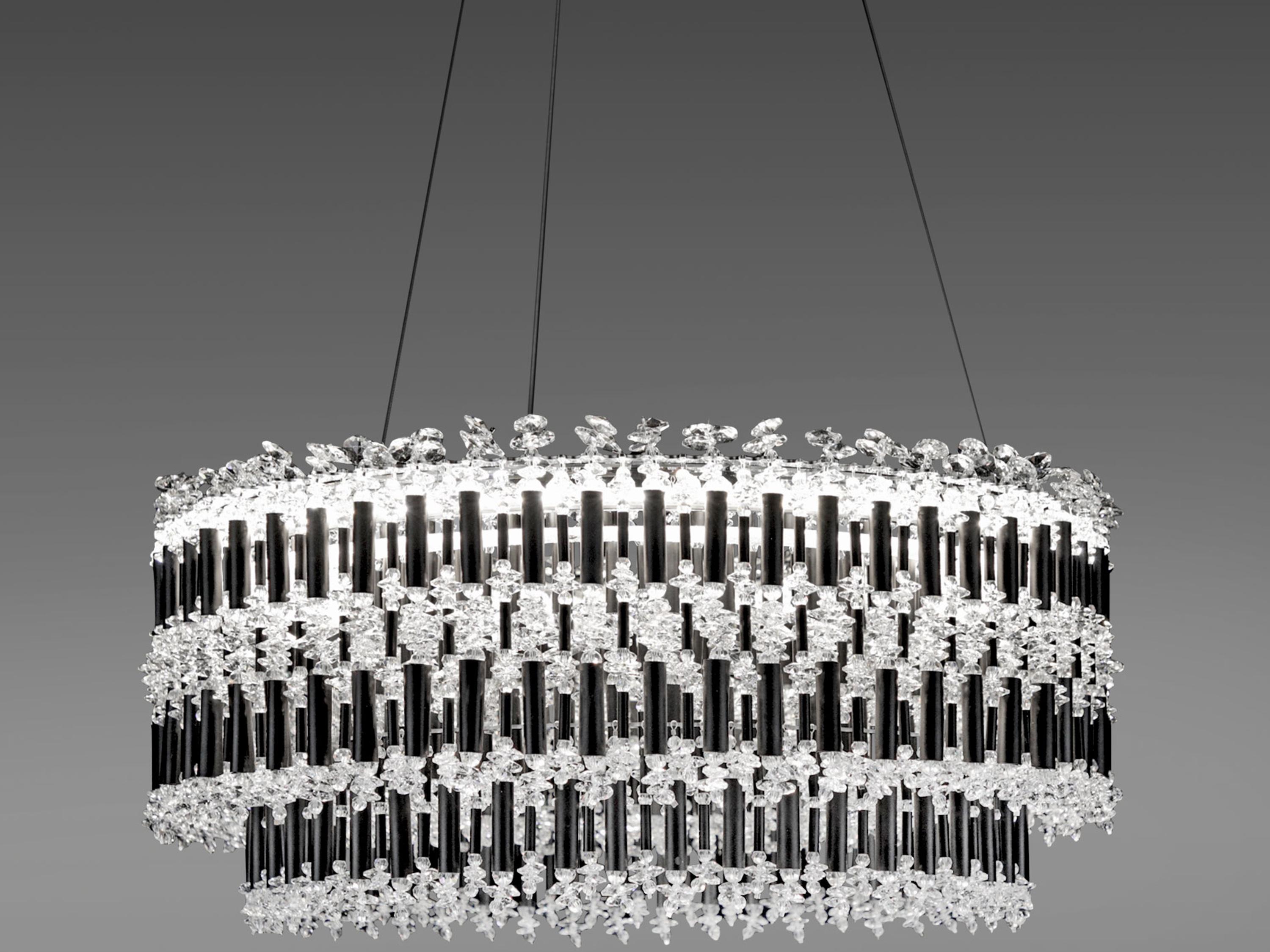 Schonbek Tahitian 1-Light Black Crystal LED Linear Pendant