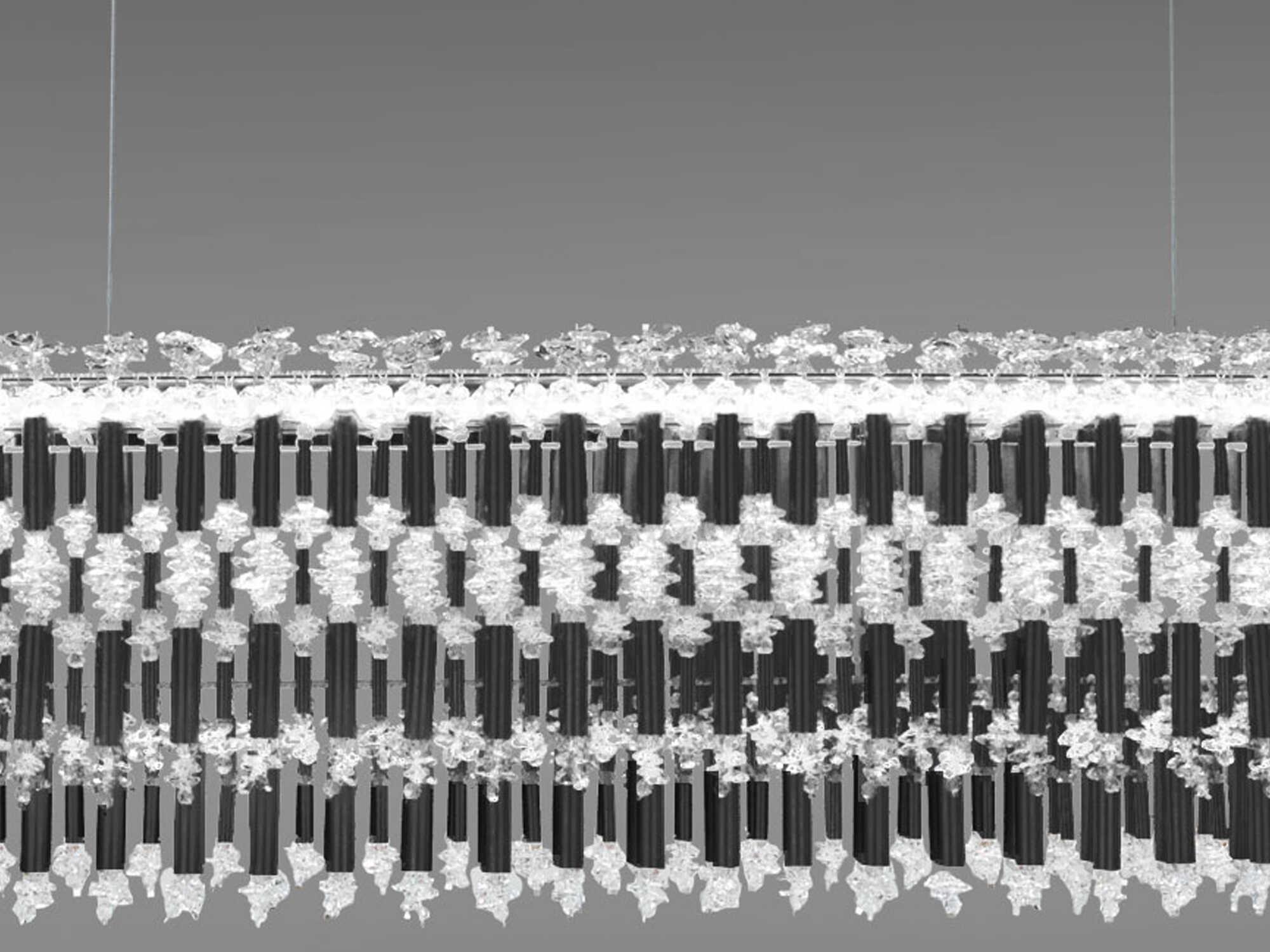 Schonbek Tahitian 1-Light Black Crystal LED Linear Island Pendant