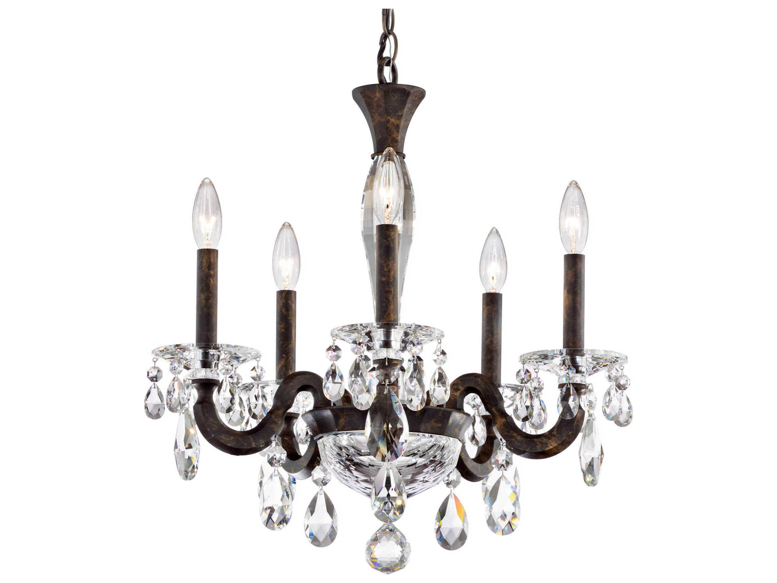 Schonbek San Marco 5-Light Bronze Crystal Candelabra Chandelier