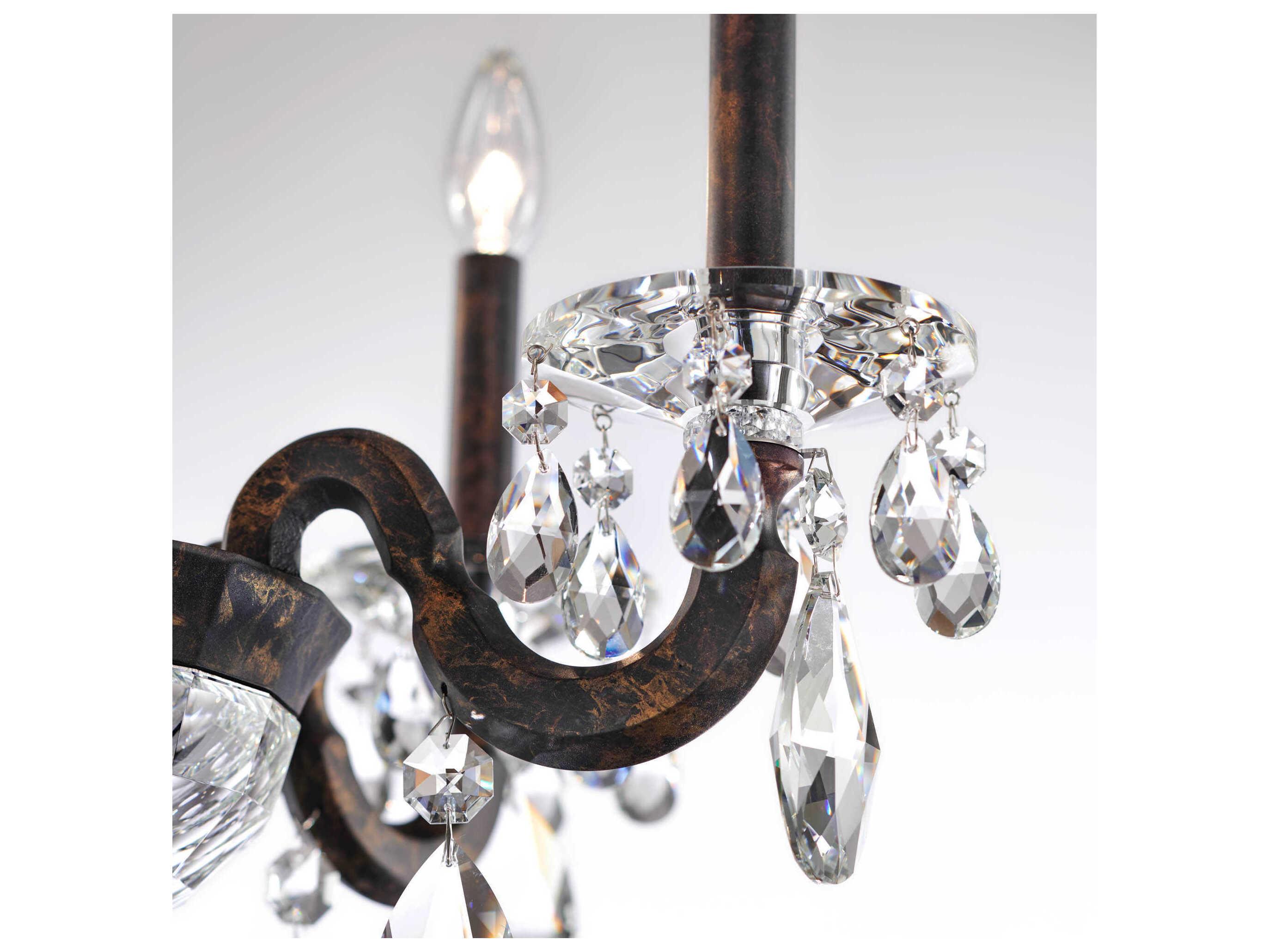 Schonbek San Marco 5-Light Bronze Crystal Candelabra Chandelier