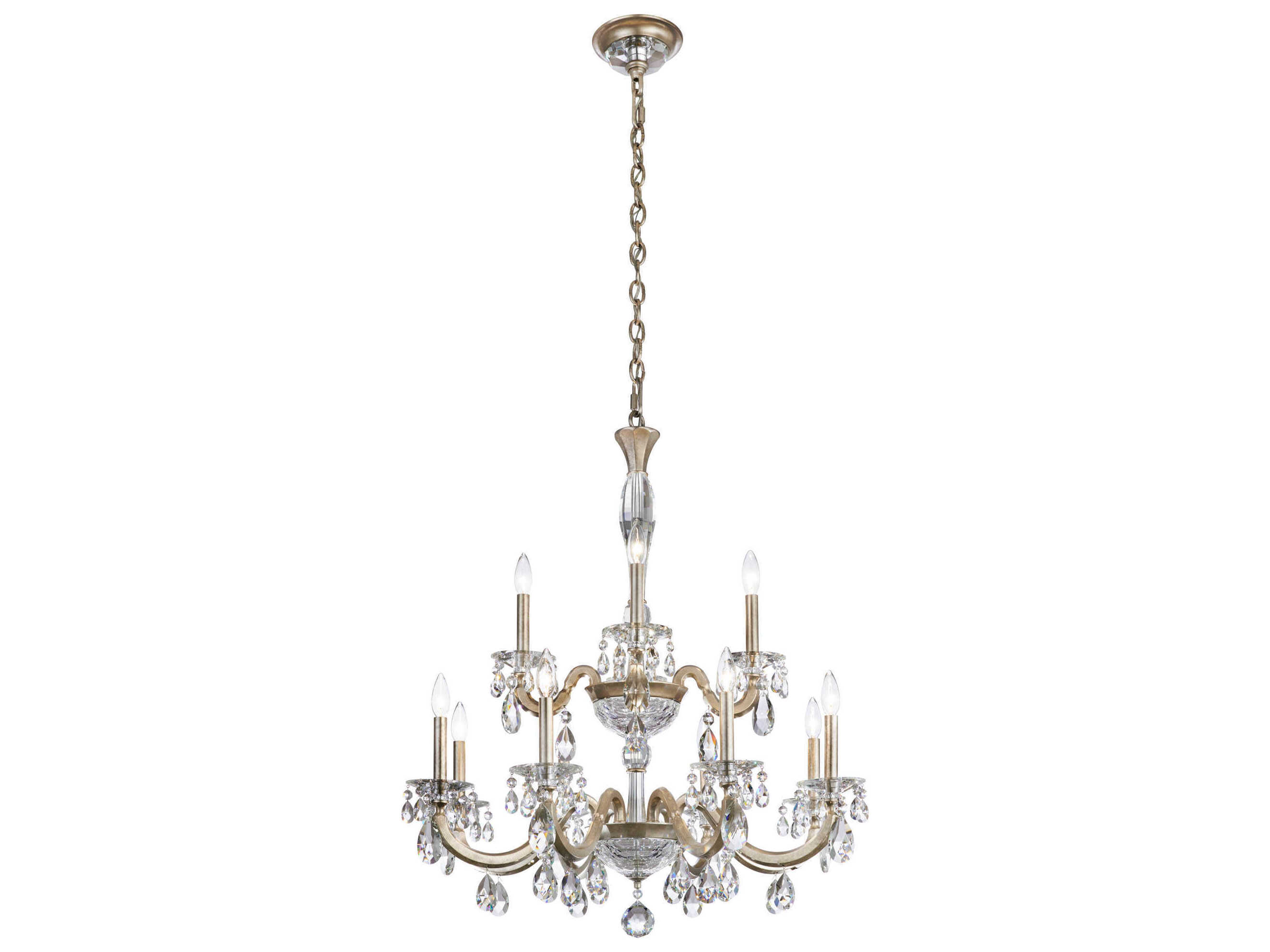 Schonbek San Marco 12-Light Silver Crystal Candelabra Chandelier