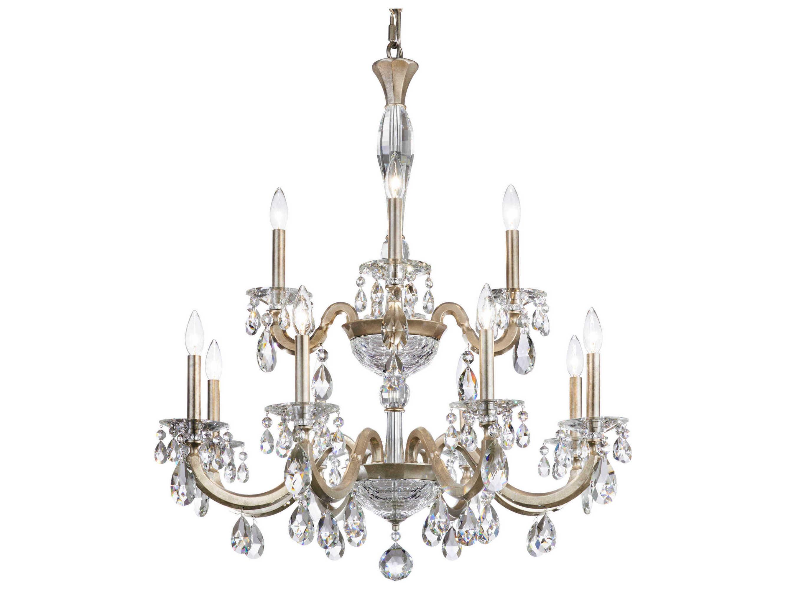 Schonbek San Marco 12-Light Silver Crystal Candelabra Chandelier