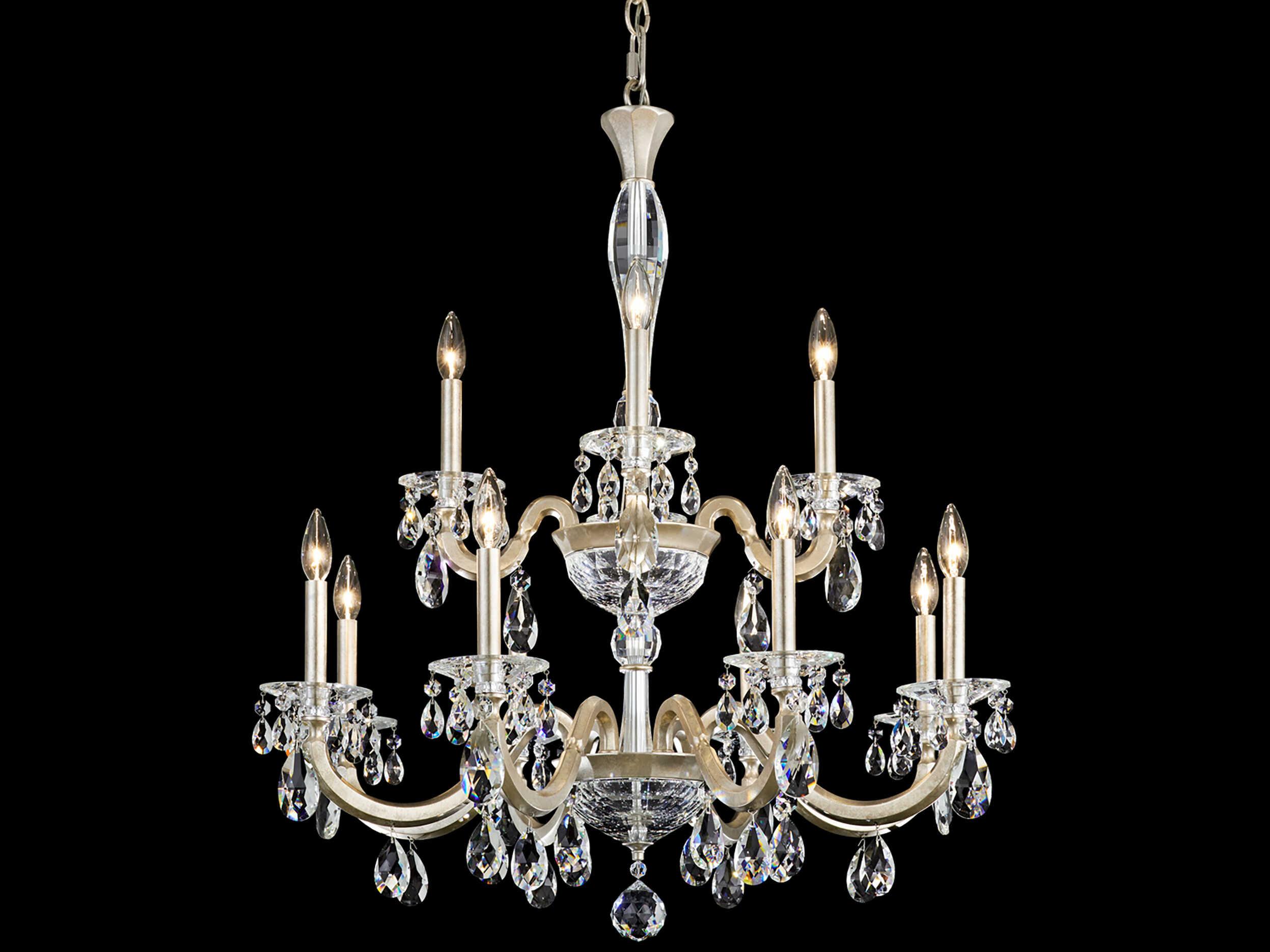 Schonbek San Marco 12-Light Silver Crystal Candelabra Chandelier