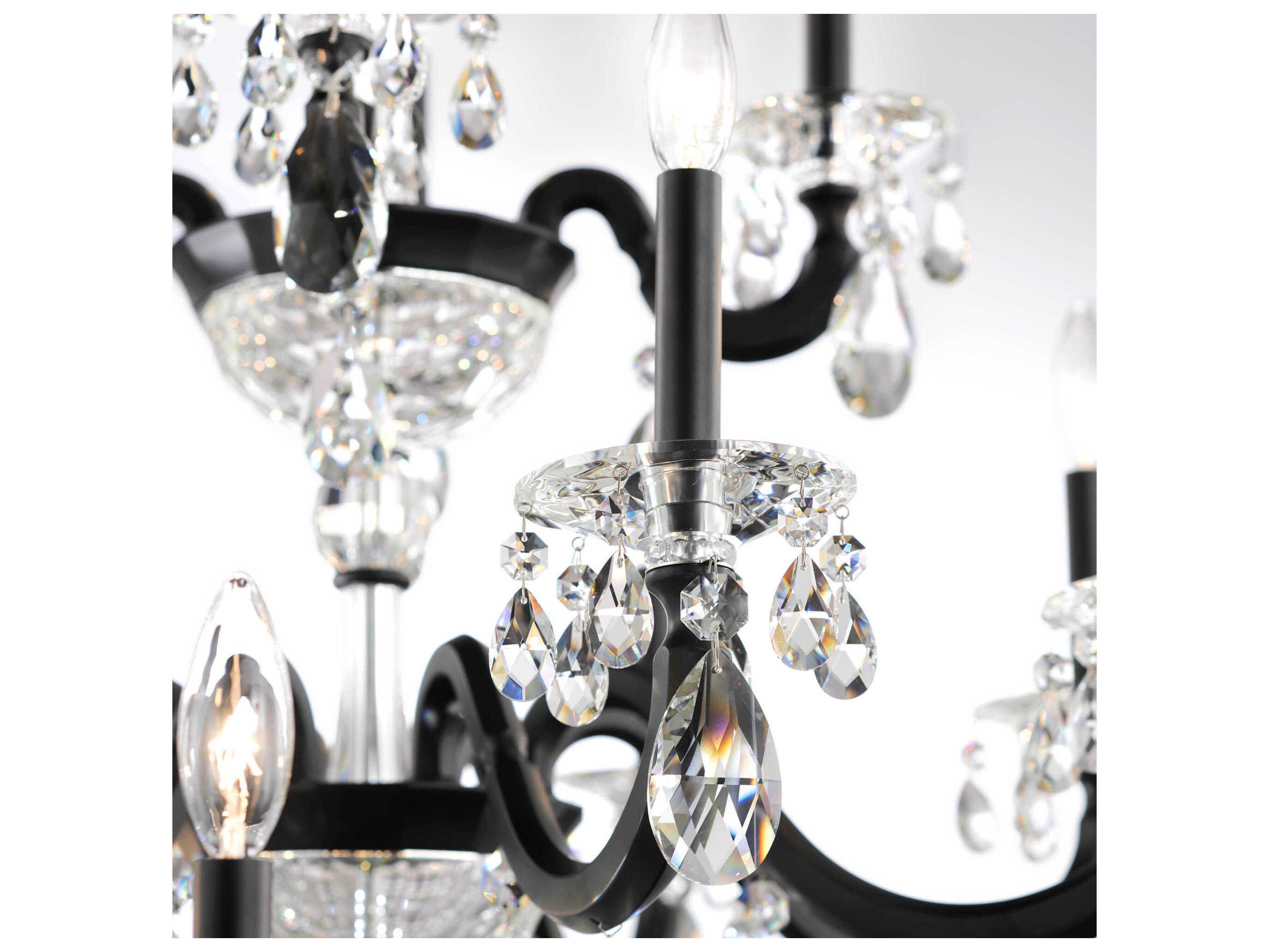 Schonbek San Marco 20-Light Black Crystal Candelabra Chandelier