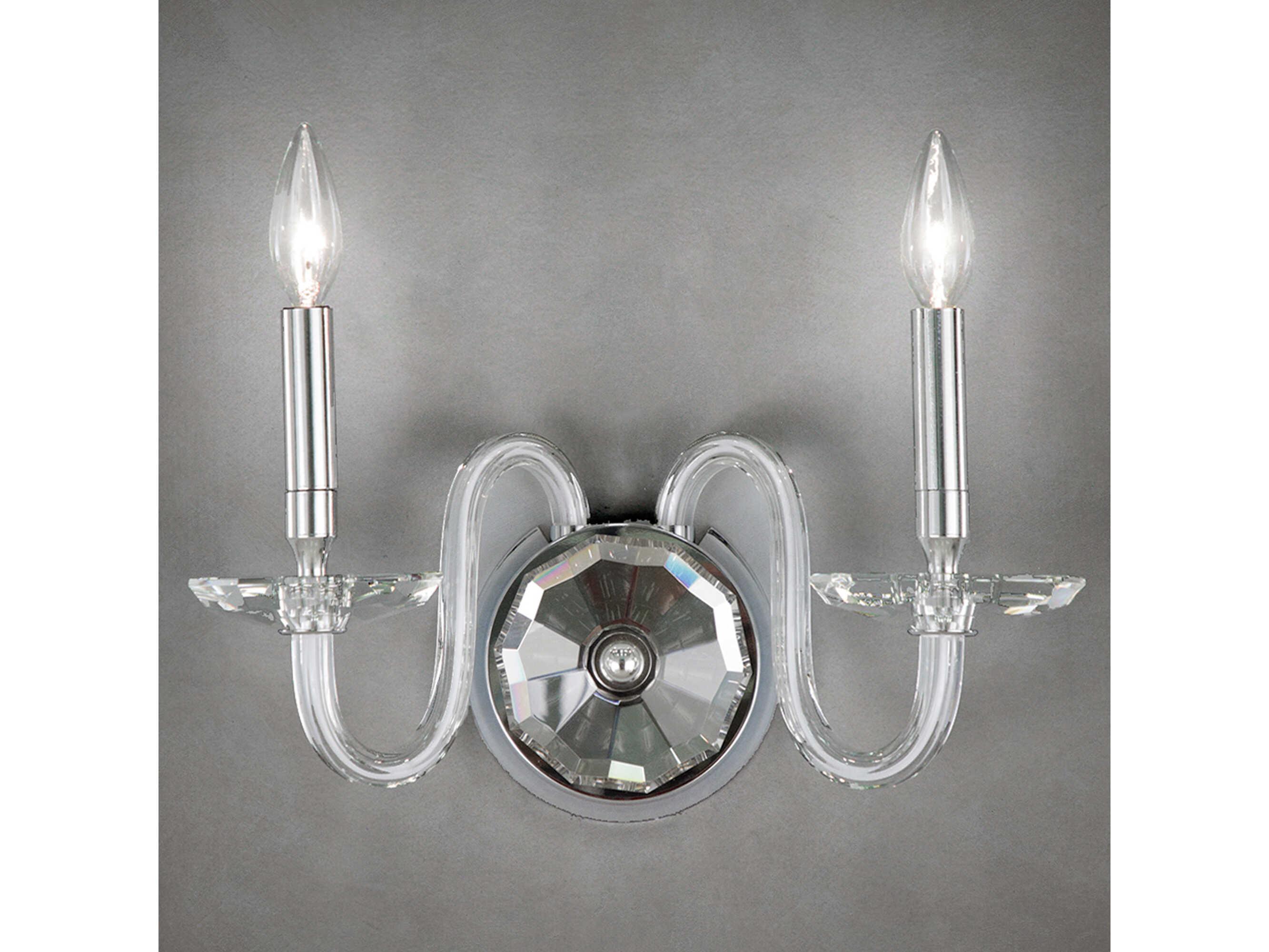 Schonbek Habsburg 2-Light Polished Chrome Crystal Wall Sconce