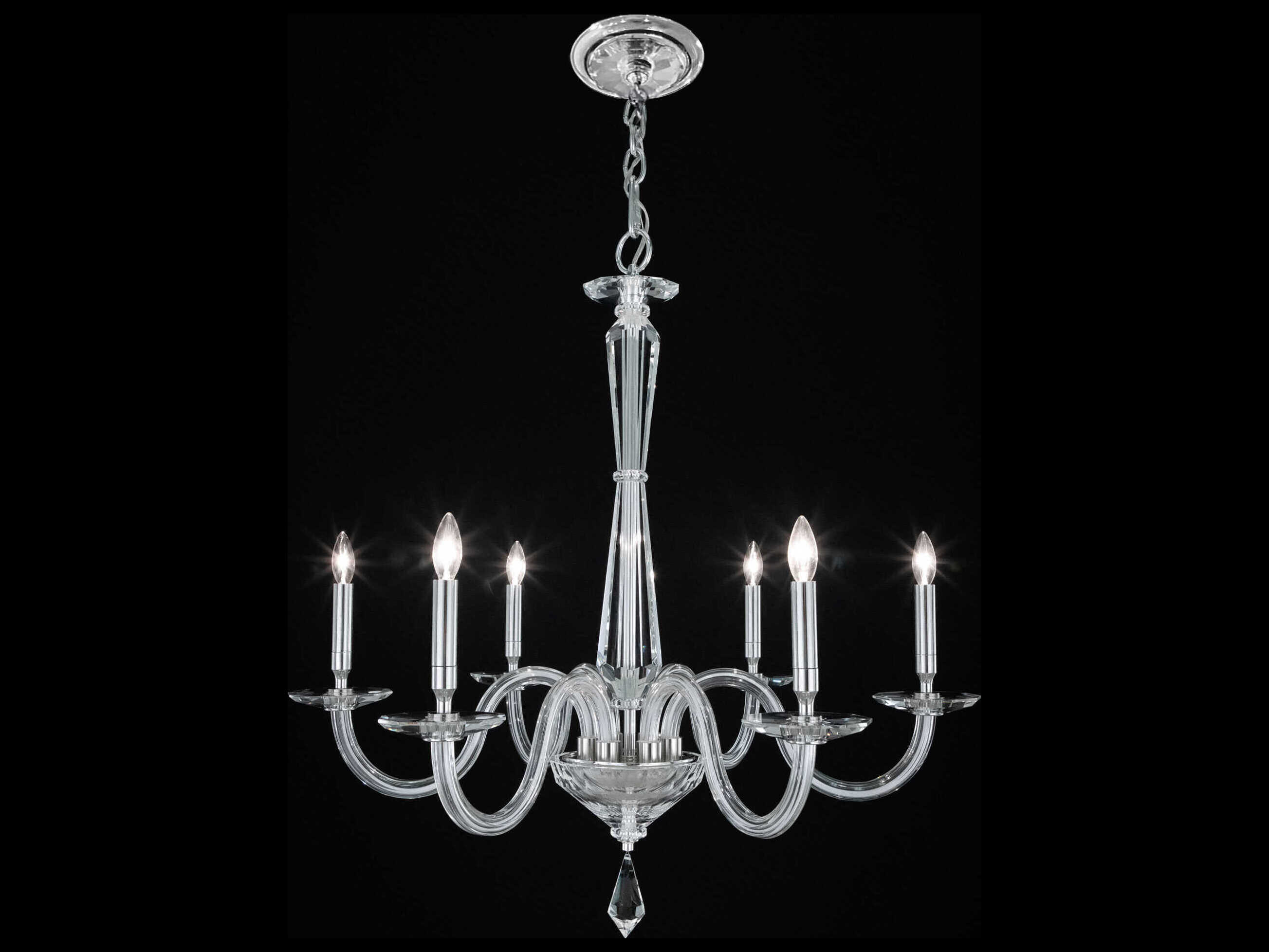 Schonbek Habsburg 6-Light Polished Chrome Crystal Candelabra Chandelier