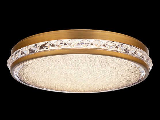 Schonbek Kristally Aged Brass Round Flush Mount