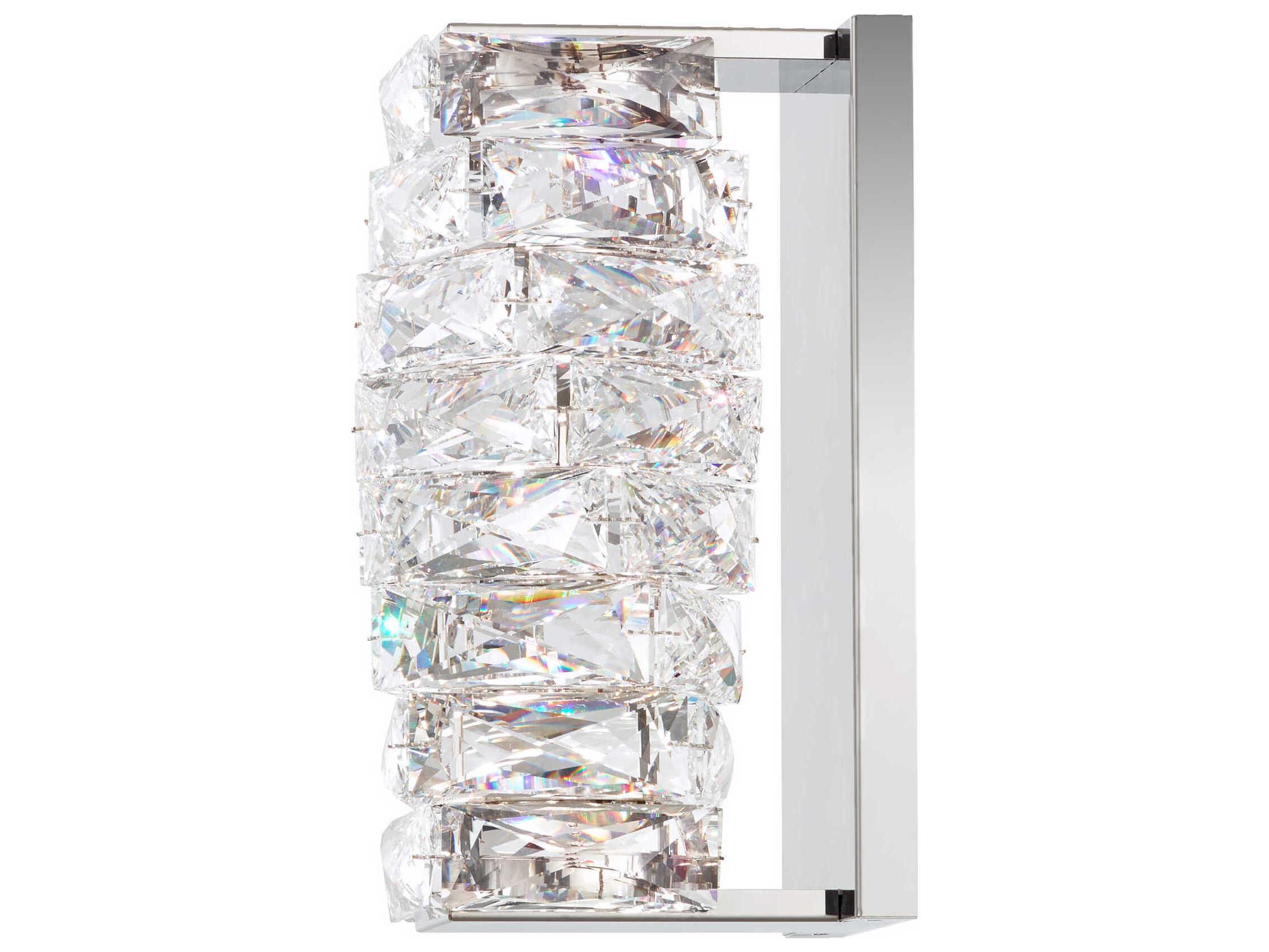 Schonbek Glissando 2-Light Stainless Steel Crystal LED Wall Sconce