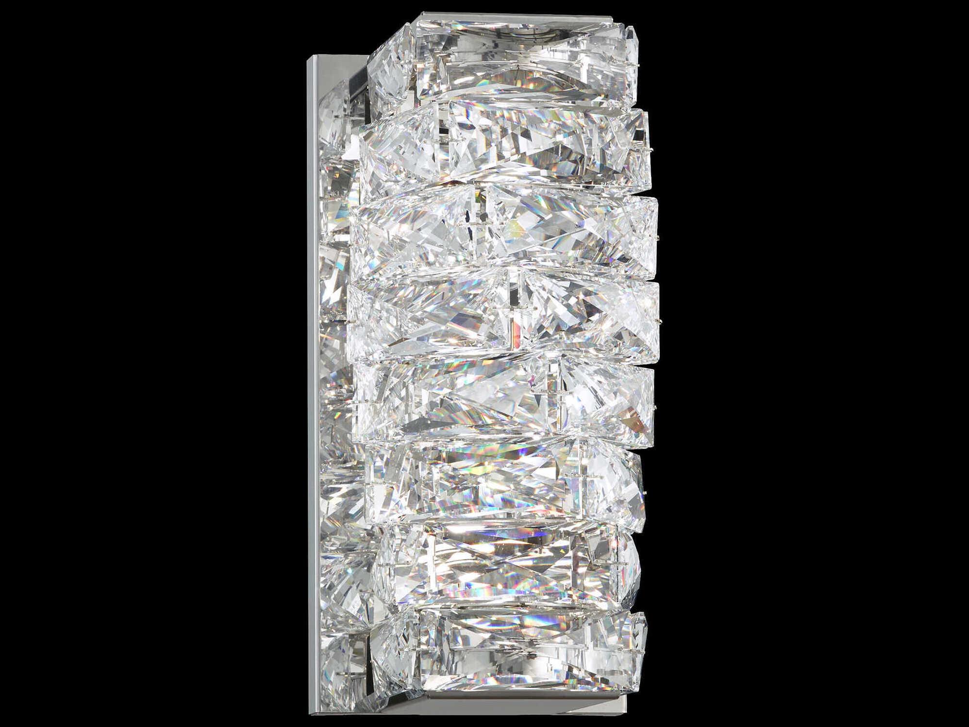 Schonbek Glissando 2-Light Stainless Steel Crystal LED Wall Sconce