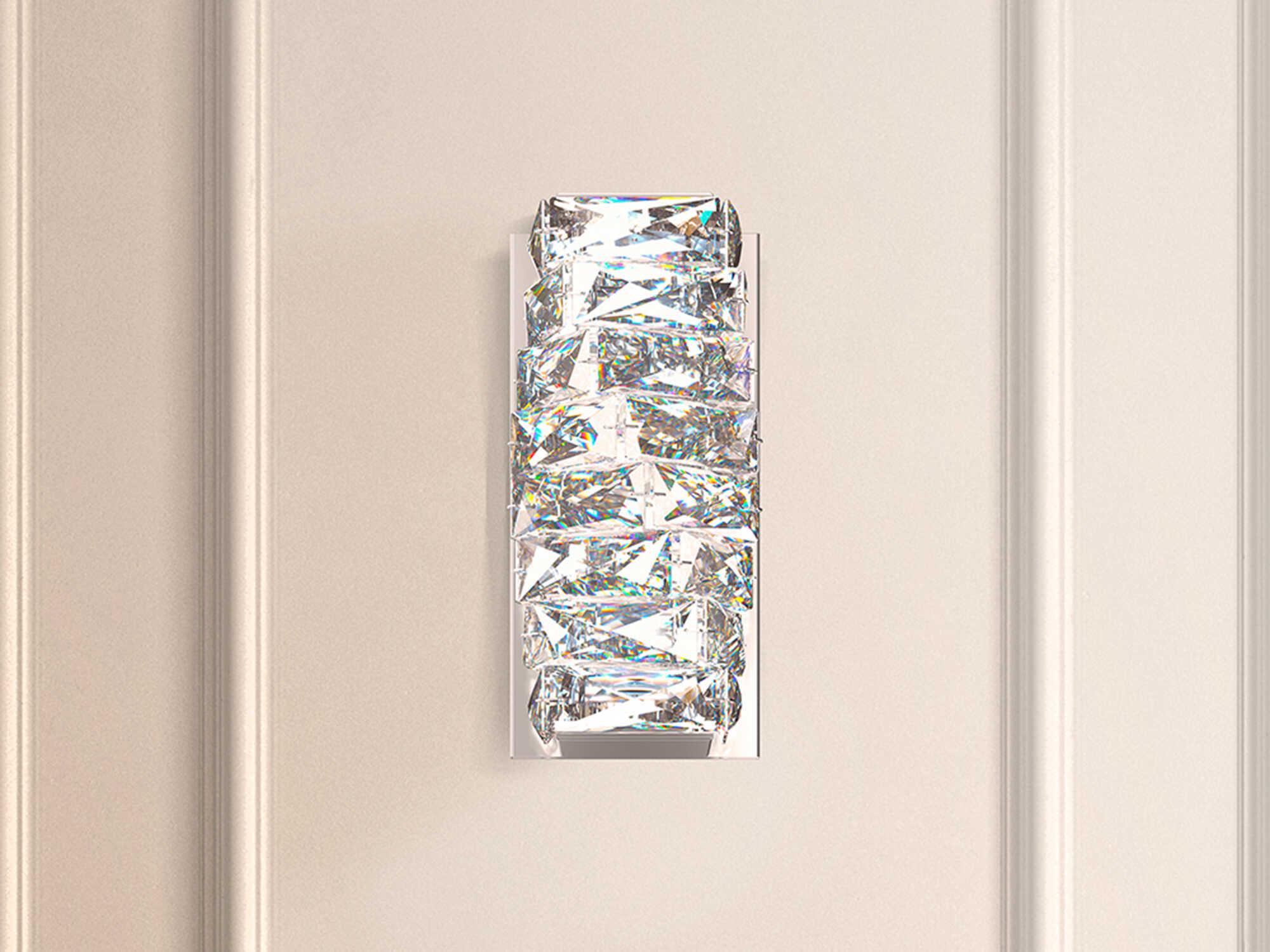 Schonbek Glissando 2-Light Stainless Steel Crystal LED Wall Sconce