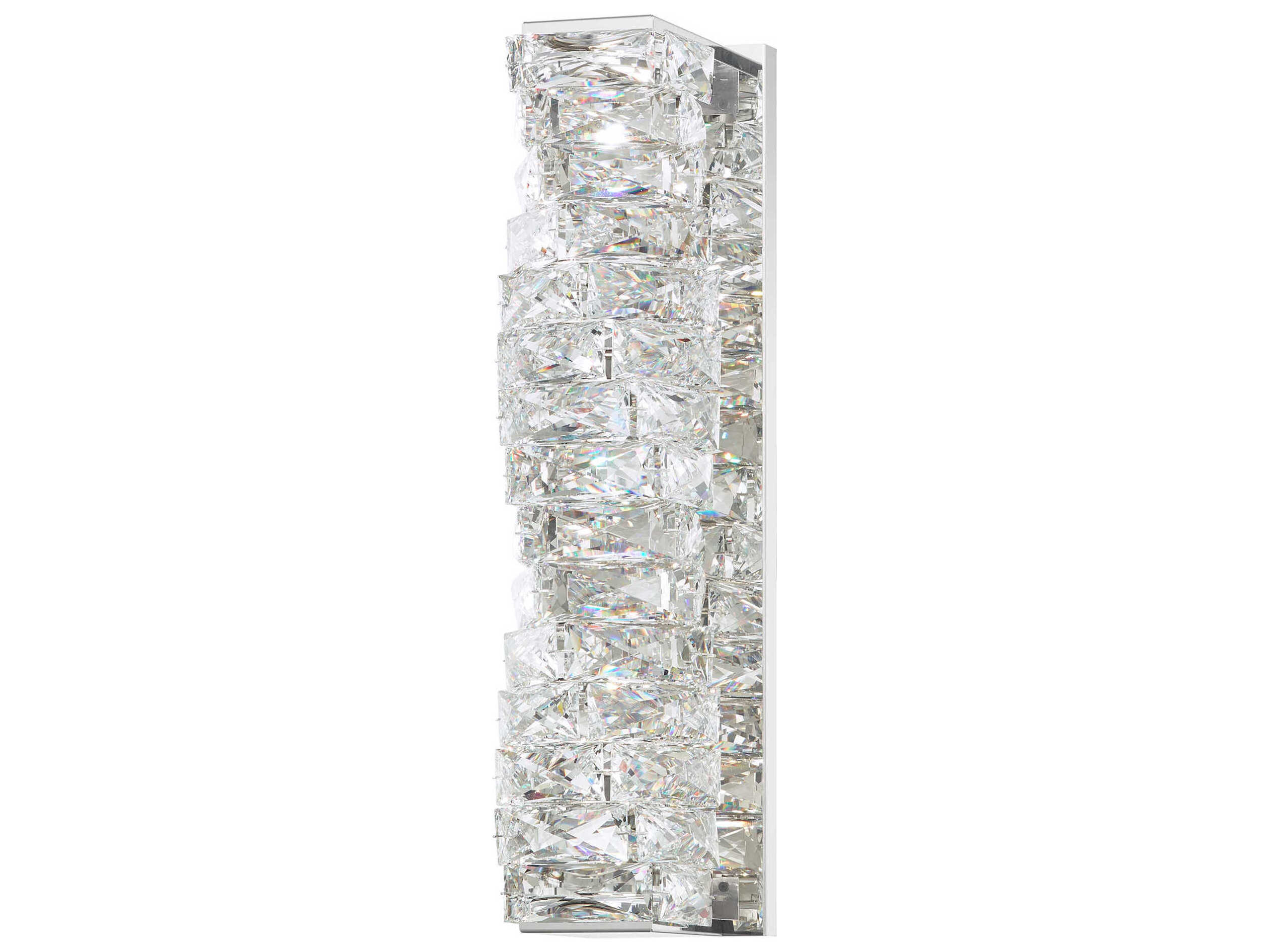Schonbek Glissando 2-Light Stainless Steel Crystal LED Wall Sconce