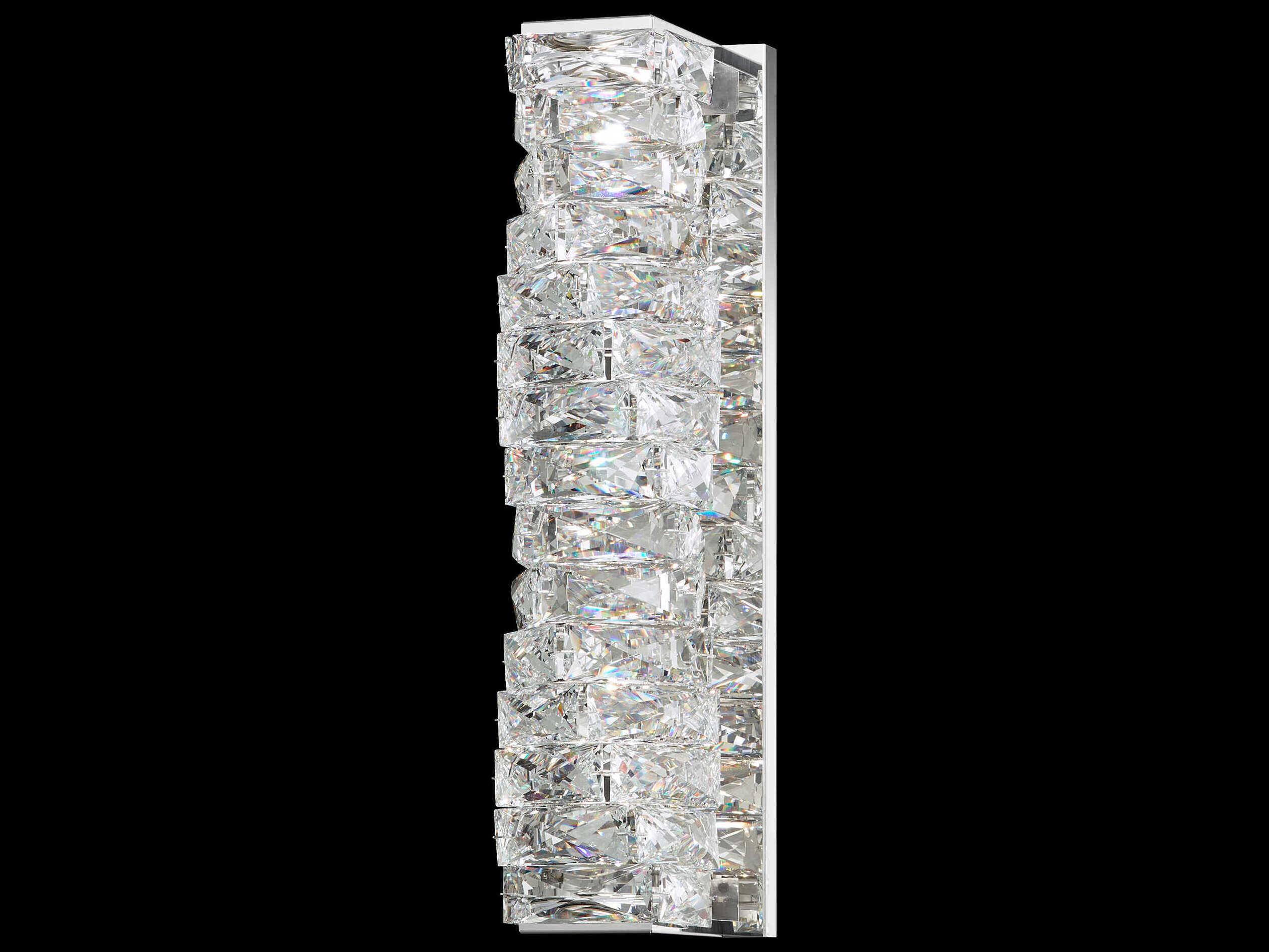 Schonbek Glissando 2-Light Stainless Steel Crystal LED Wall Sconce