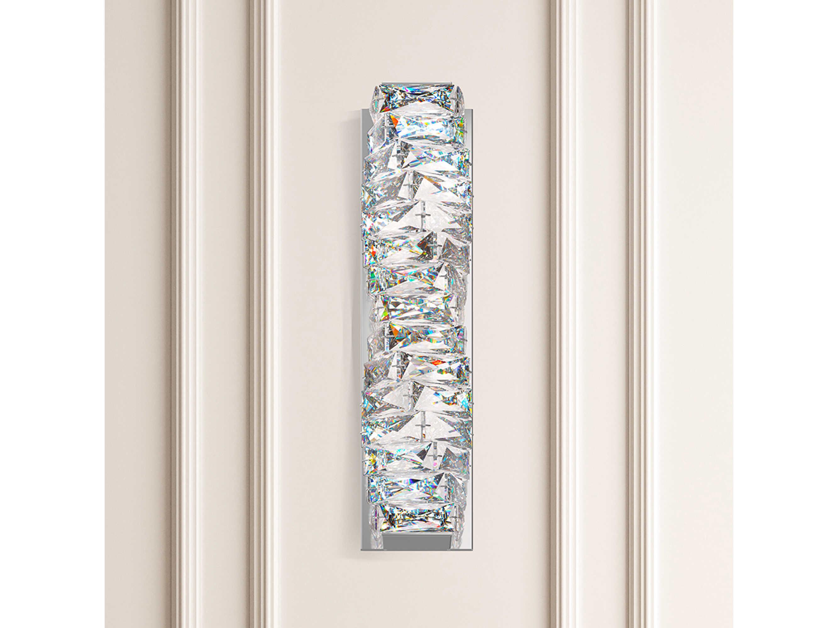 Schonbek Glissando 2-Light Stainless Steel Crystal LED Wall Sconce