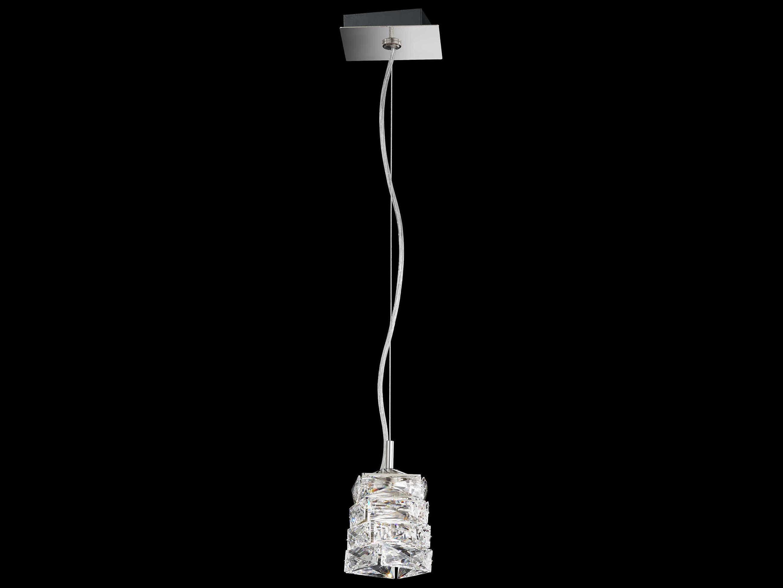 Schonbek Glissando 1-Light Stainless Steel Crystal LED Bell Mini Pendant