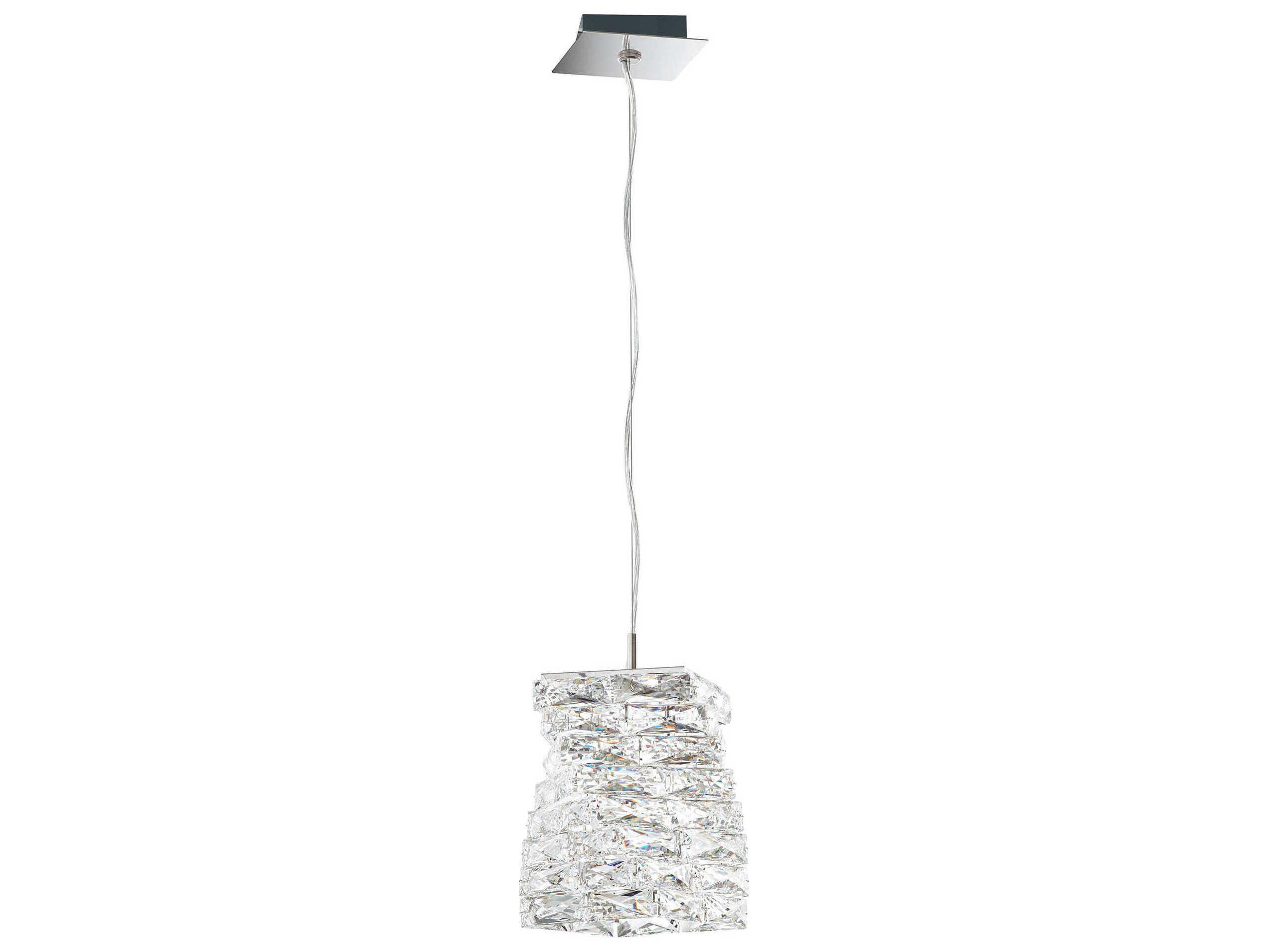 Schonbek Glissando 1-Light Stainless Steel Crystal LED Mini Pendant