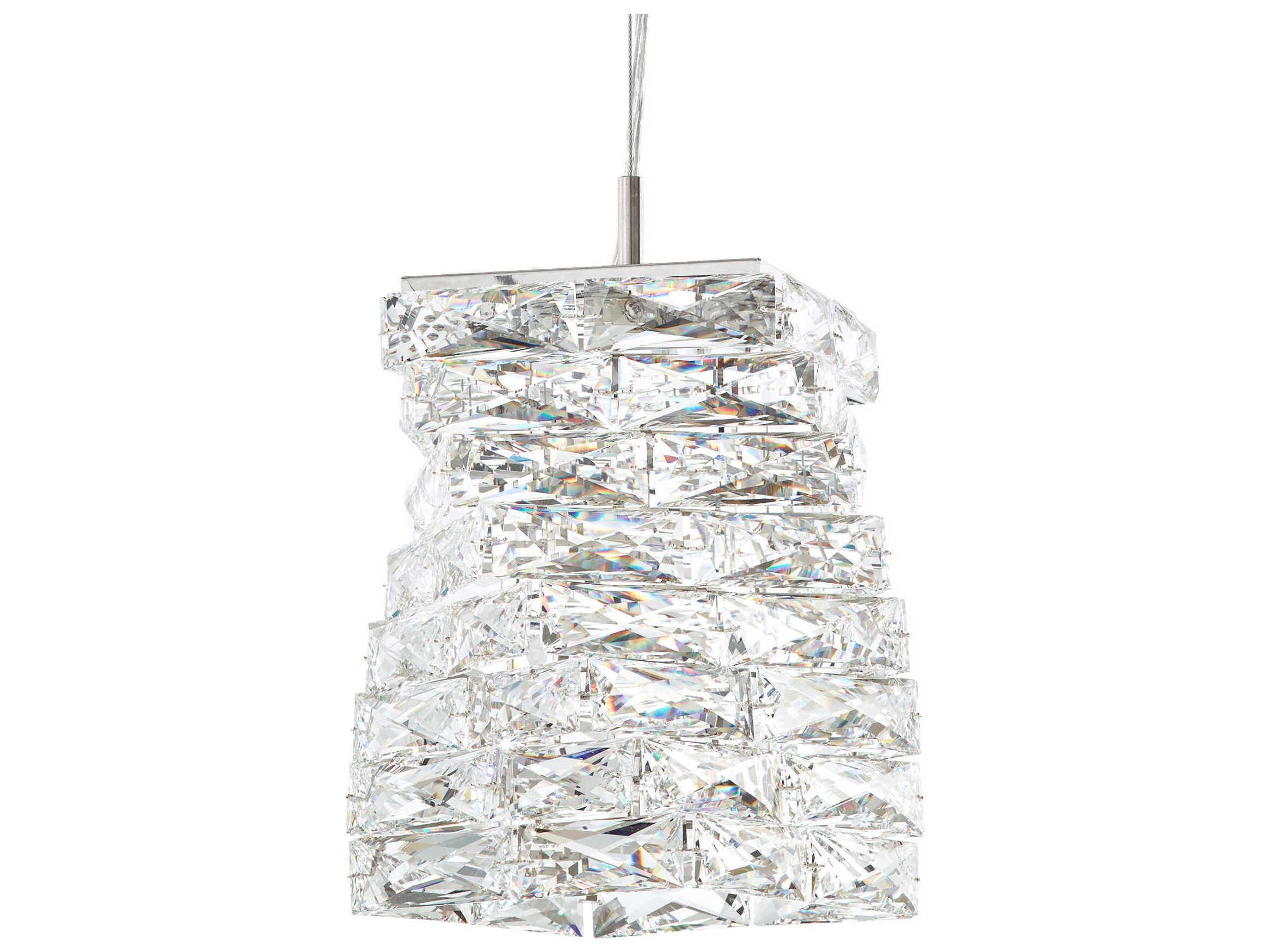 Schonbek Glissando 1-Light Stainless Steel Crystal LED Mini Pendant