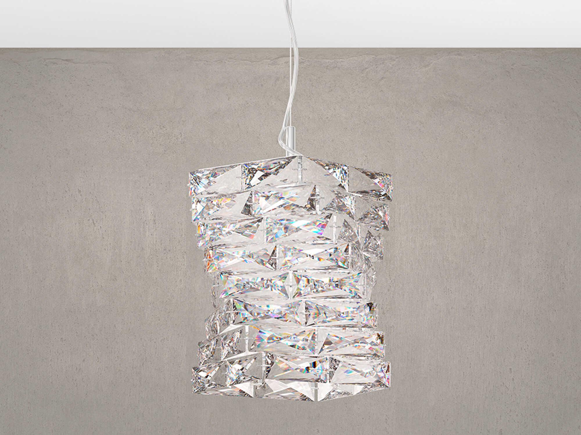 Schonbek Glissando 1-Light Stainless Steel Crystal LED Mini Pendant