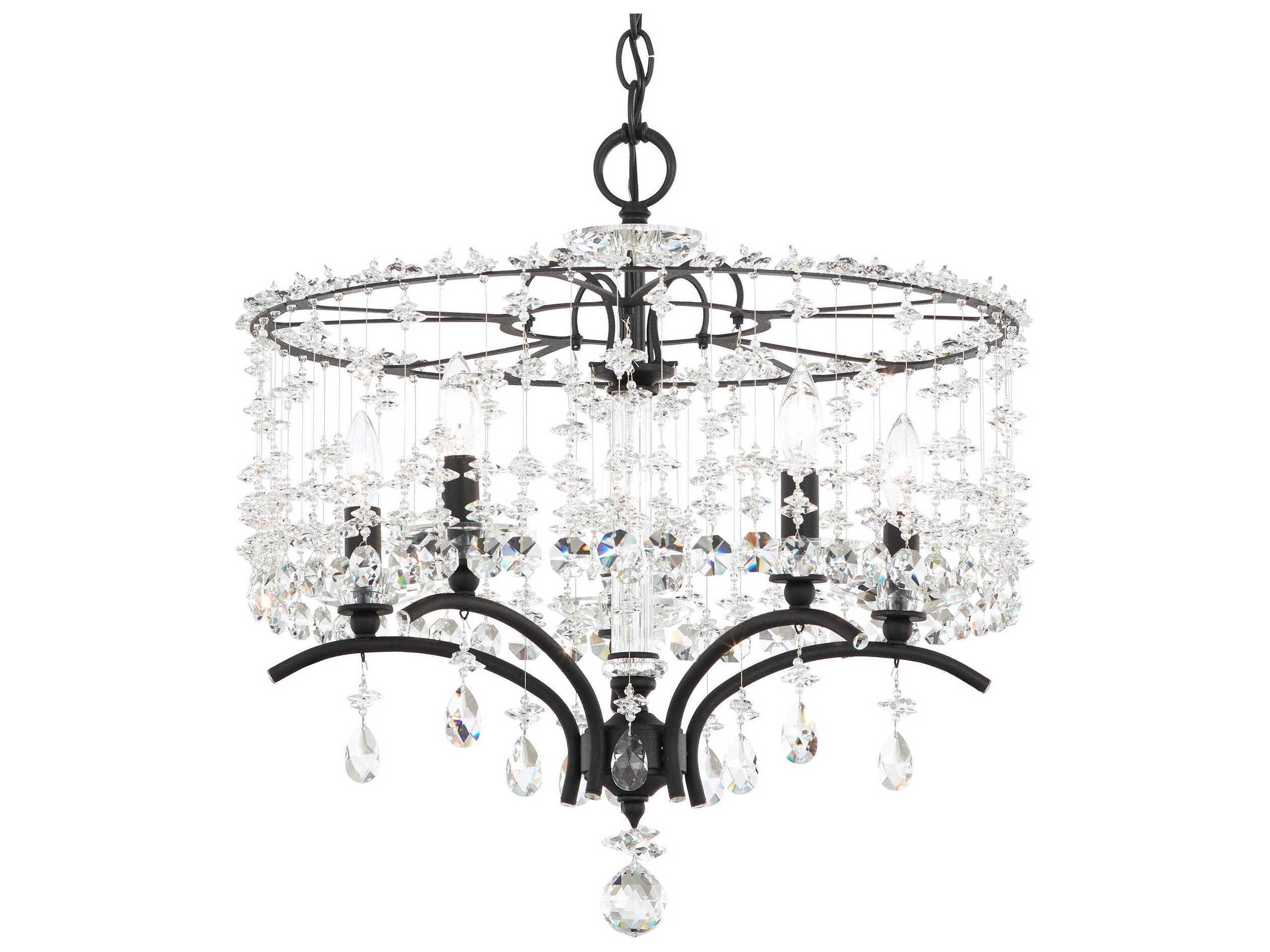 Schonbek Bella Rose 5-Light Silver Crystal Candelabra Chandelier