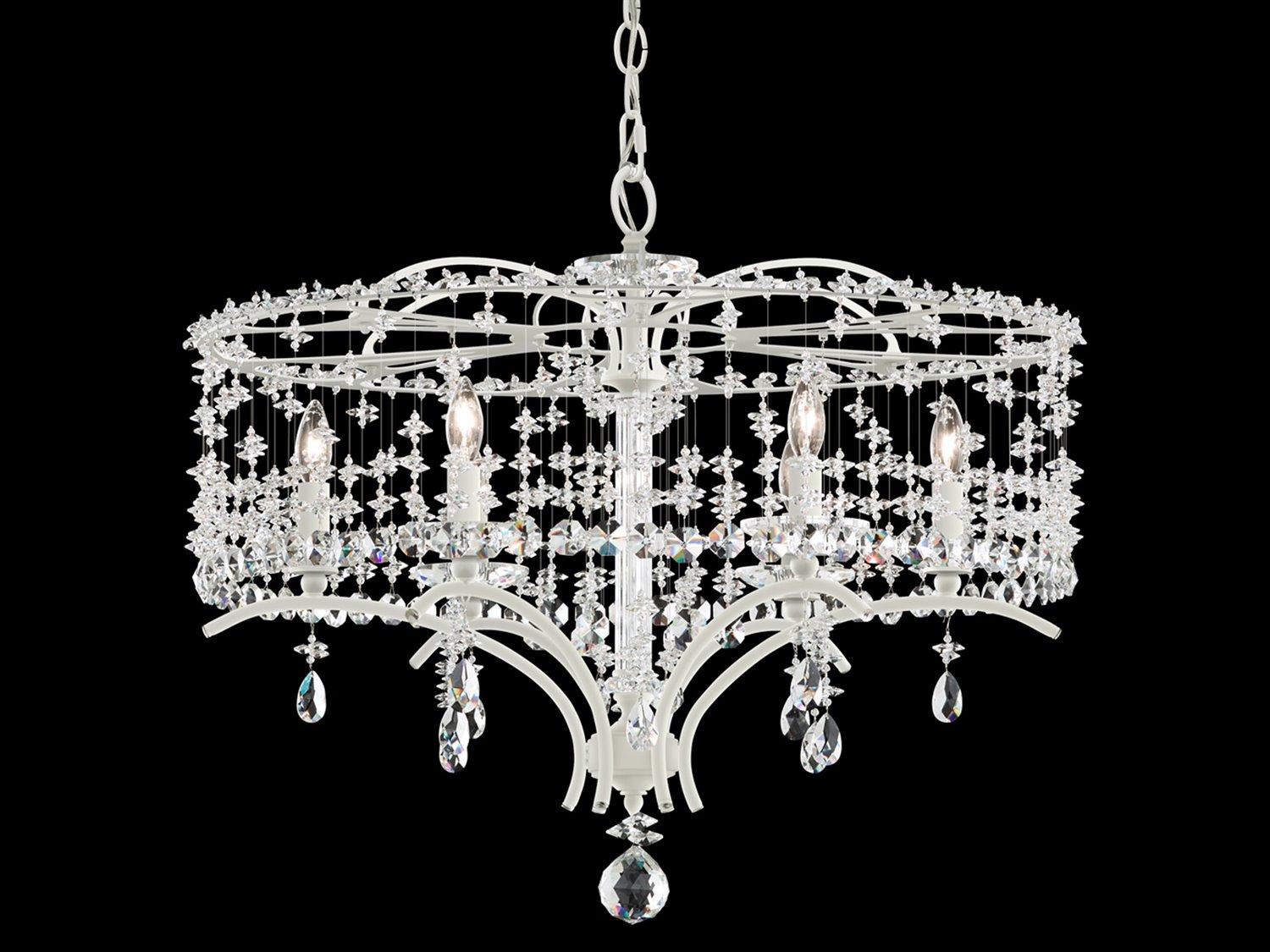 Schonbek Bella Rose 6-Light Silver Crystal Candelabra Chandelier