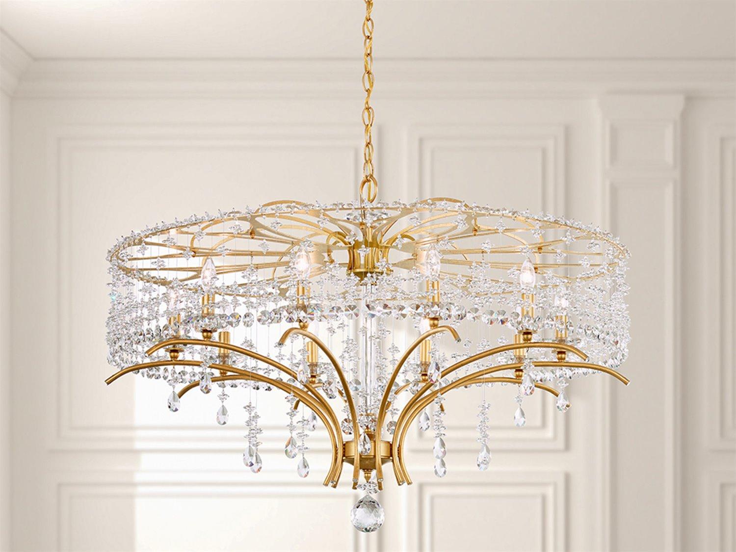 Schonbek Bella Rose 10-Light Gold Crystal Candelabra Chandelier