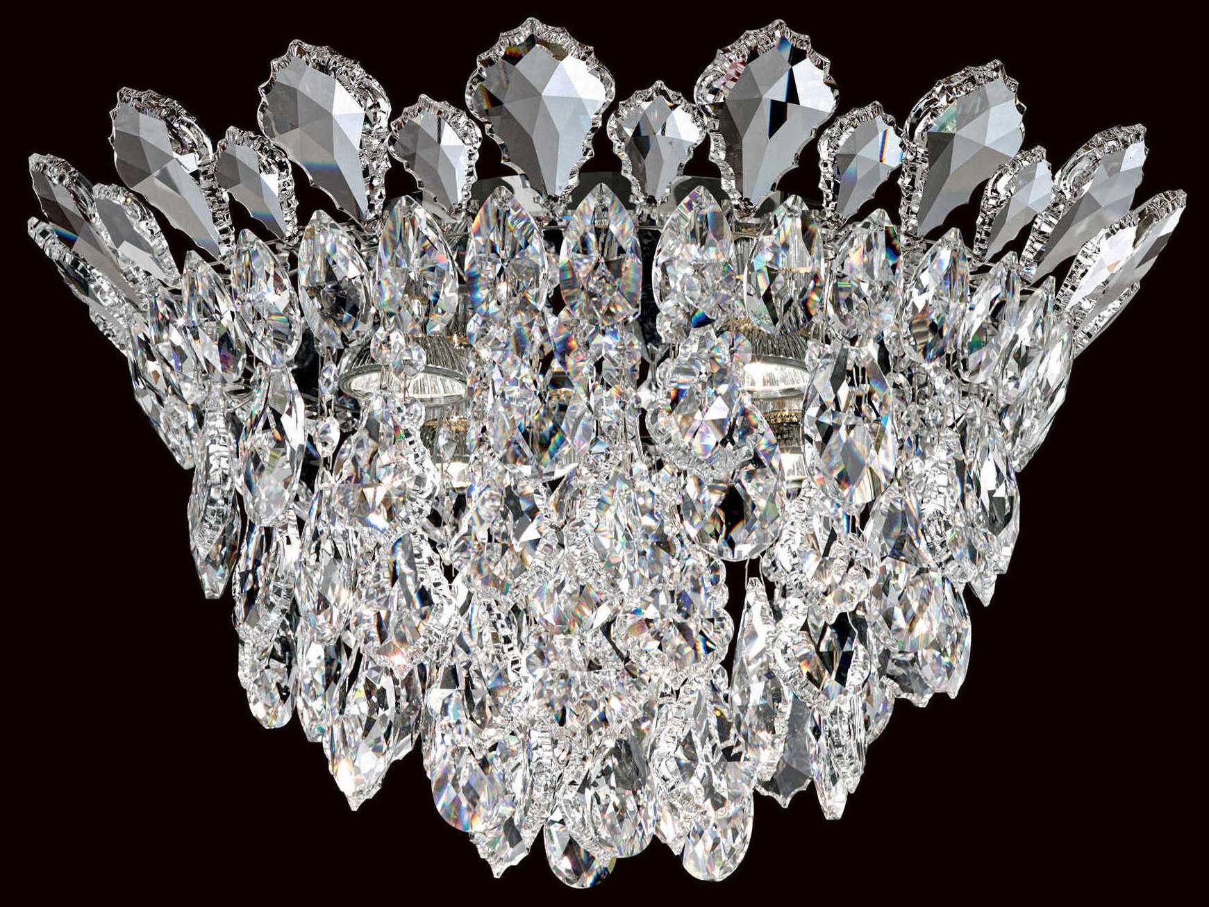 Schonbek Trilliane Strands 4-Light Stainless Steel Crystal Flush Mount