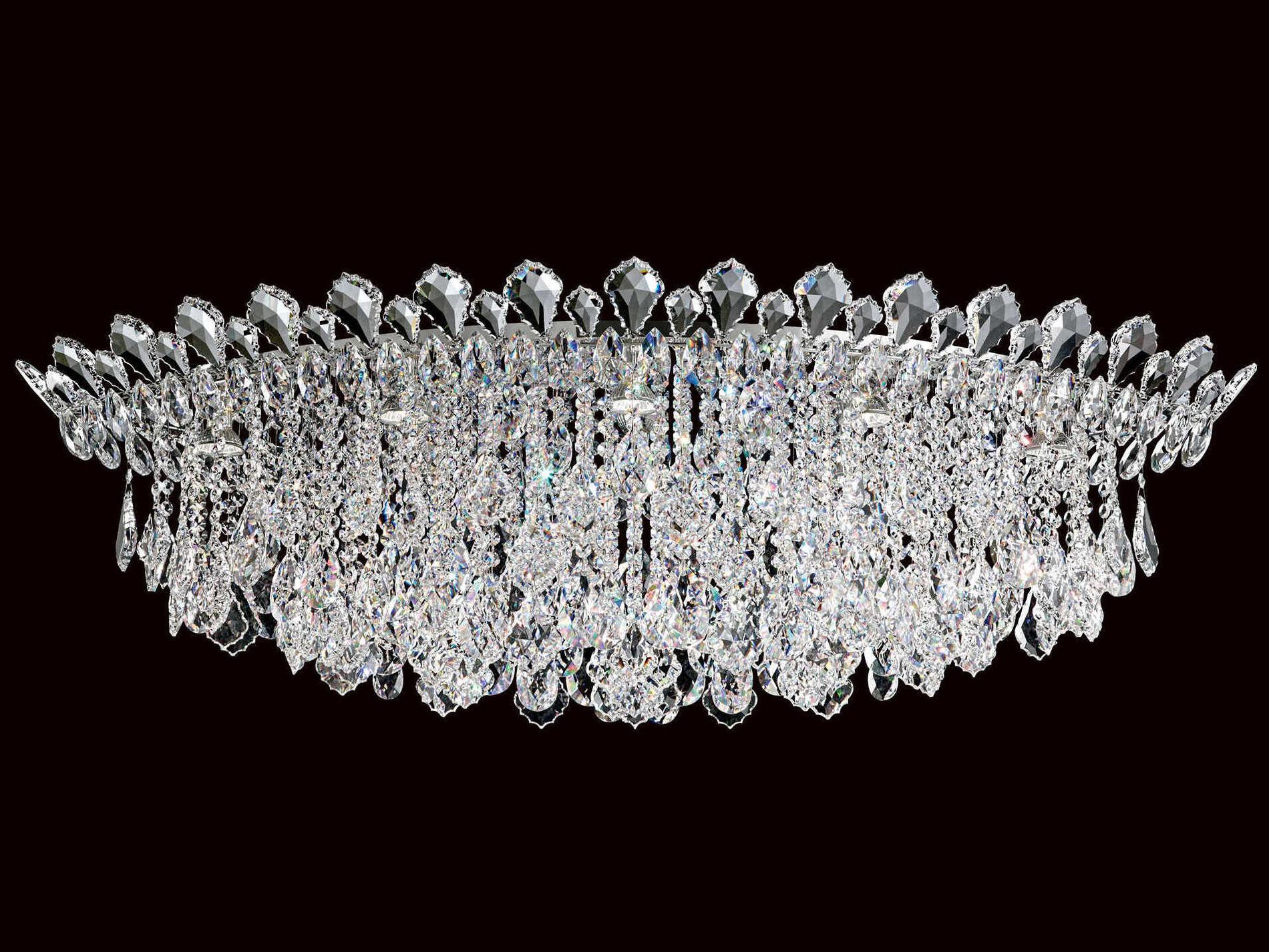 Schonbek Trilliane Strands 8-Light Stainless Steel Crystal Flush Mount