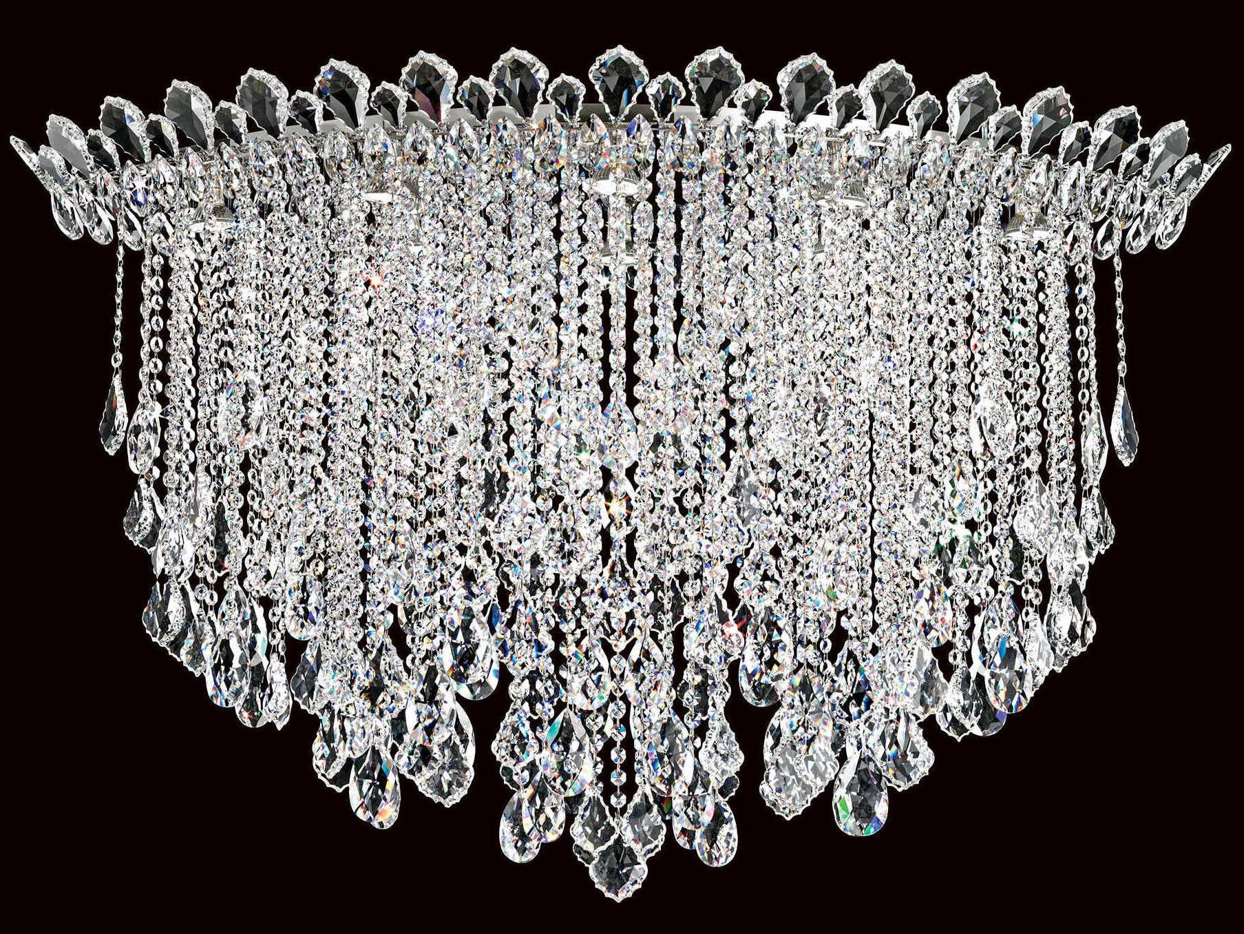 Schonbek Trilliane Strands 8-Light Stainless Steel Crystal Flush Mount