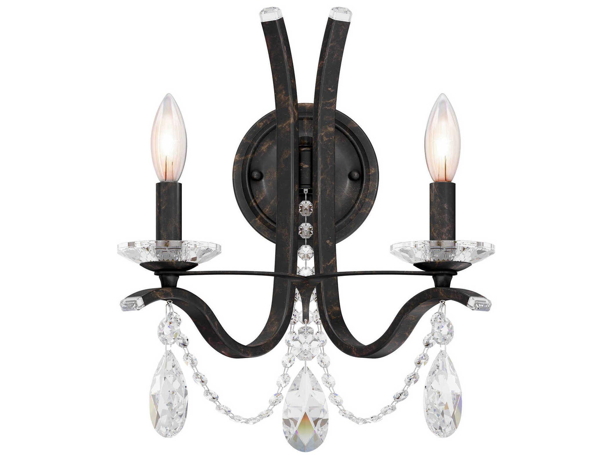 Schonbek Vesca 2-Light Bronze Crystal Wall Sconce
