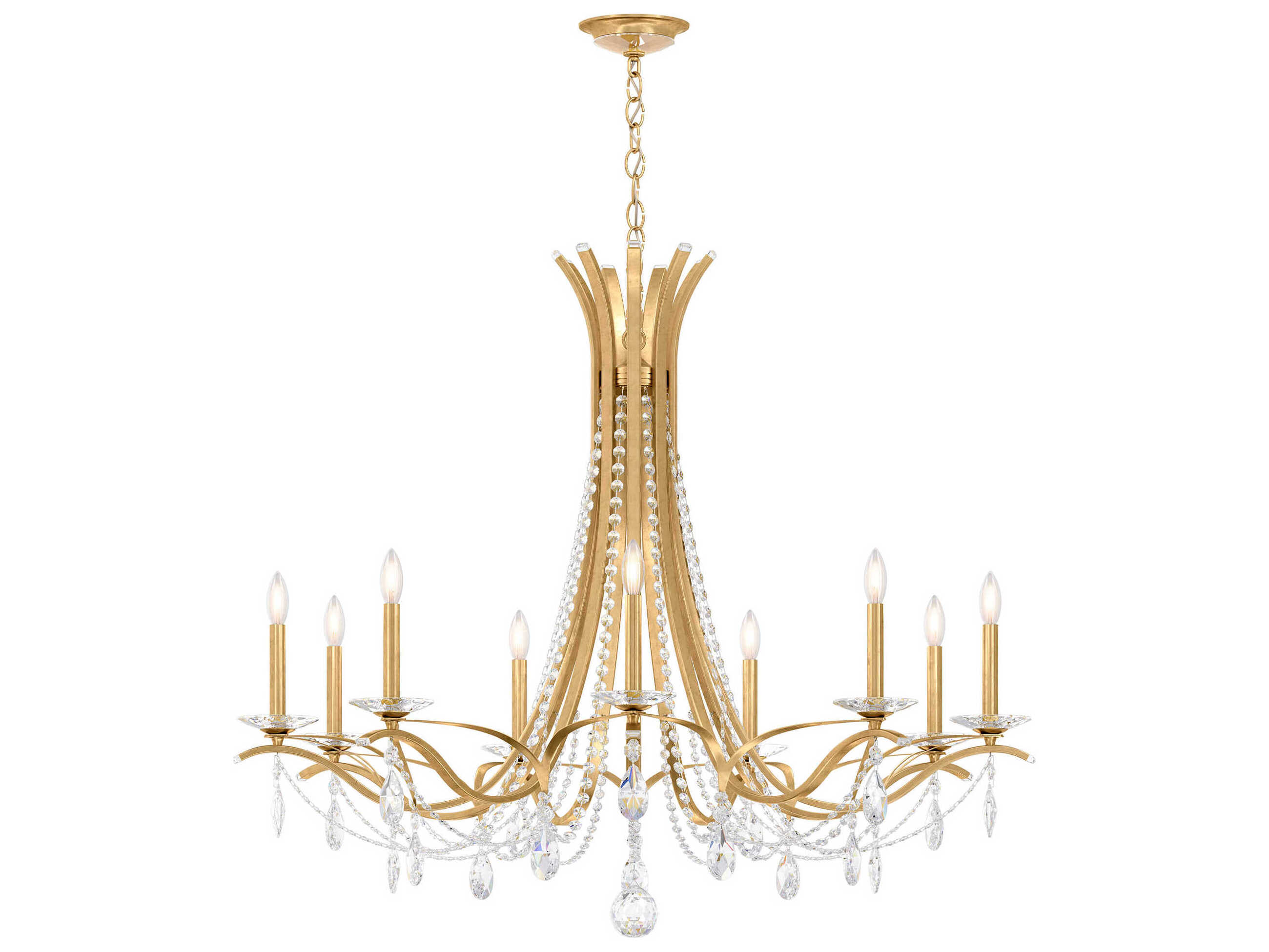 Schonbek Vesca 9-Light Gold Crystal Chandelier