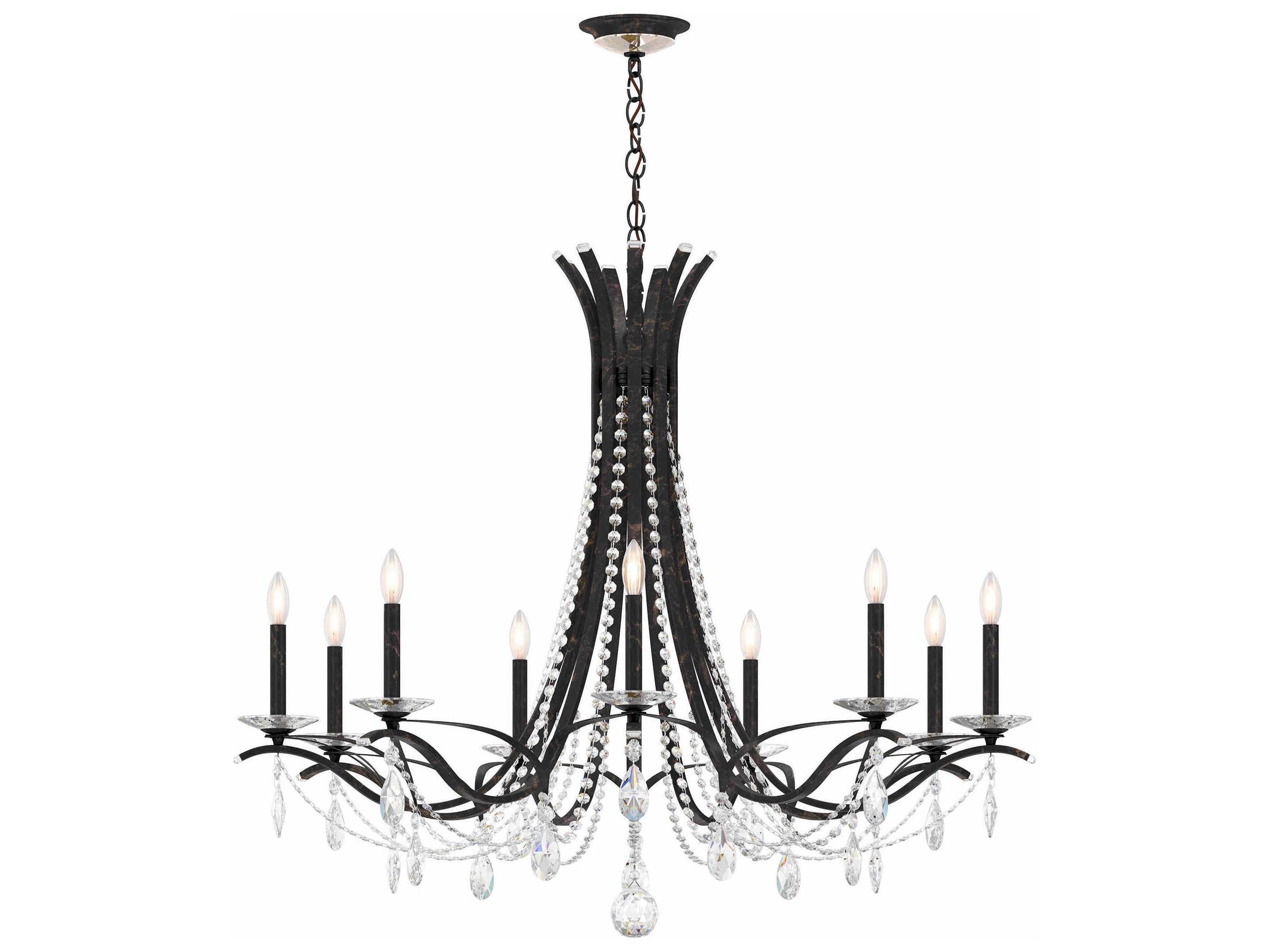 Schonbek Vesca 9-Light Gold Crystal Chandelier