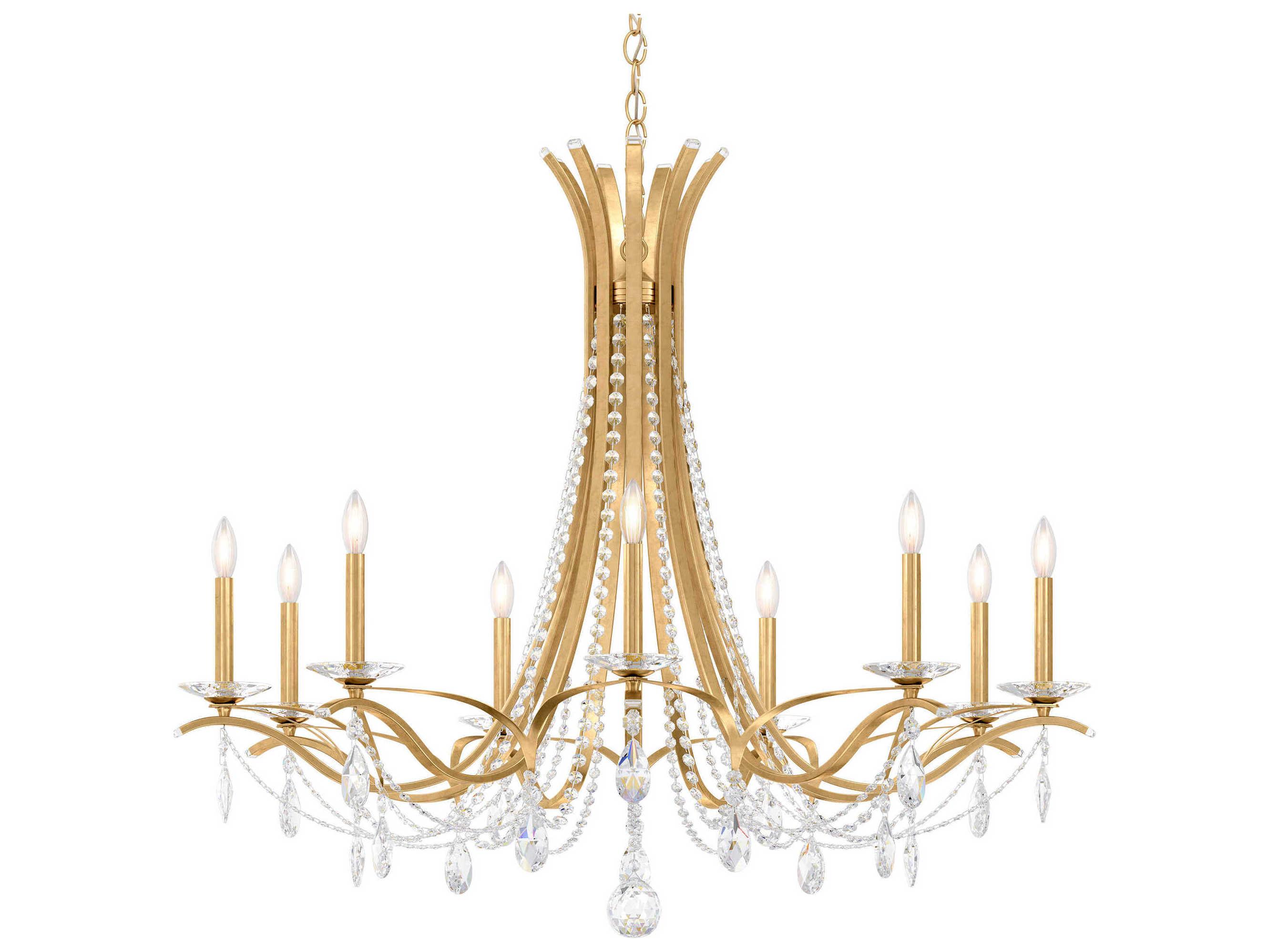 Schonbek Vesca 9-Light Gold Crystal Chandelier