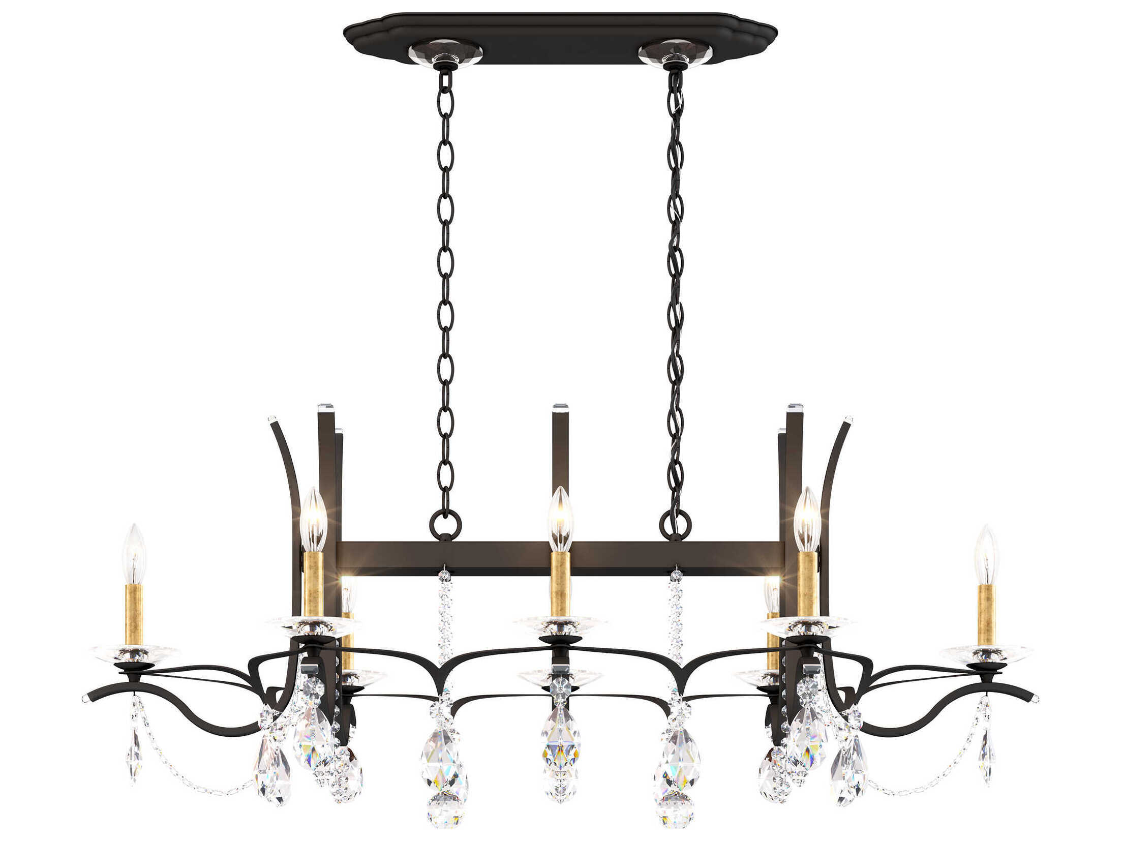 Schonbek Vesca 8-Light Gold Crystal Island Pendant