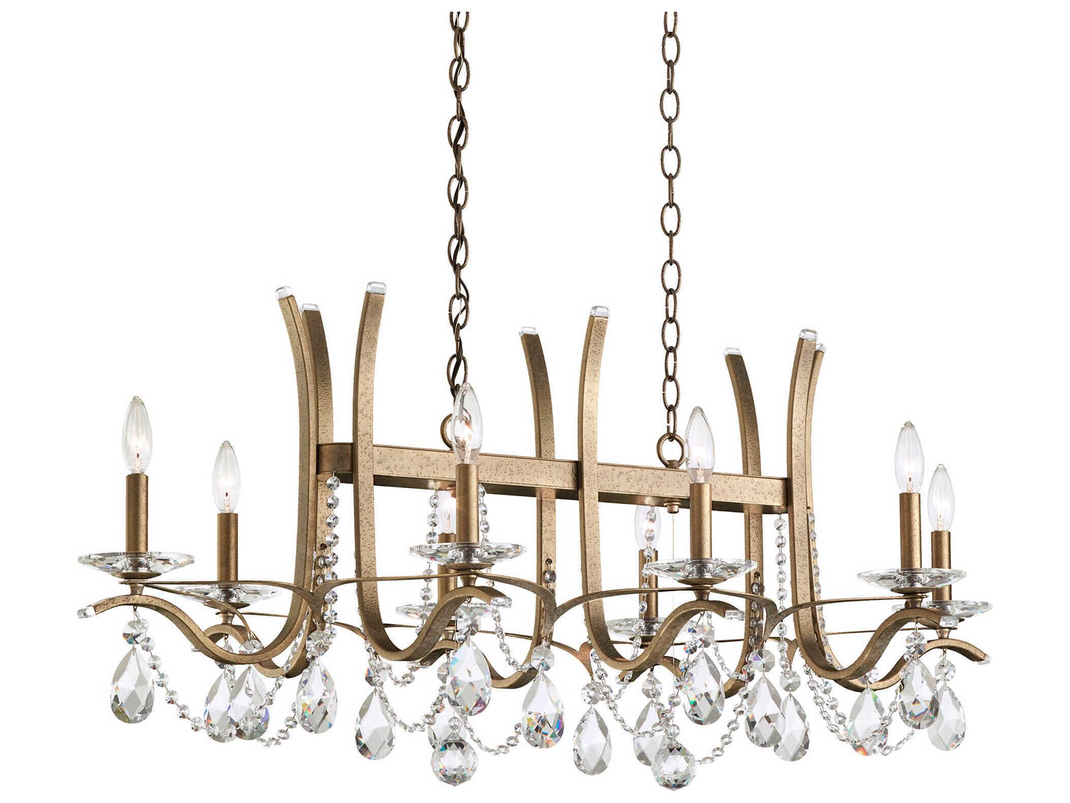 Schonbek Vesca 8-Light Gold Crystal Island Pendant