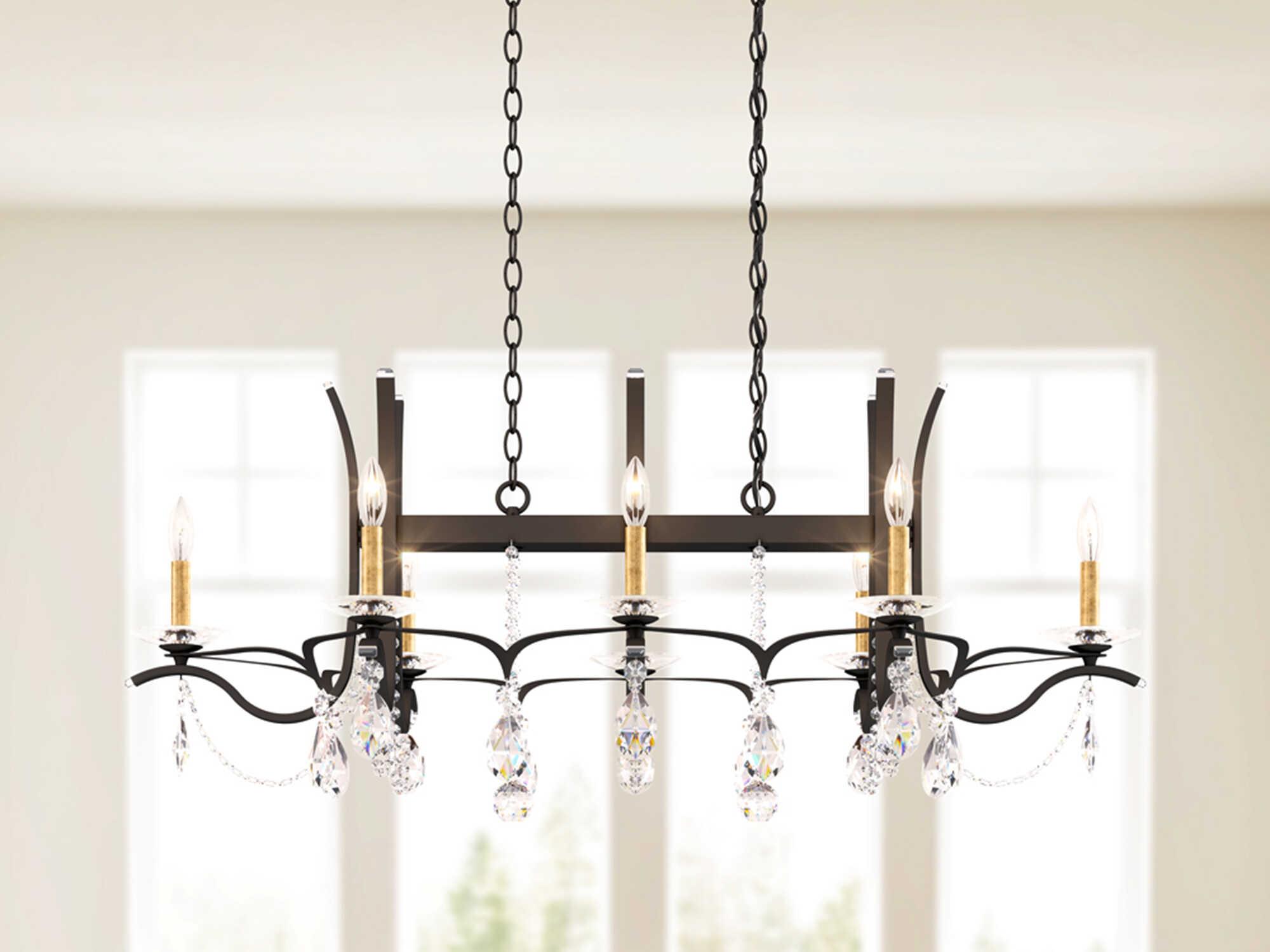 Schonbek Vesca 8-Light Gold Crystal Island Pendant