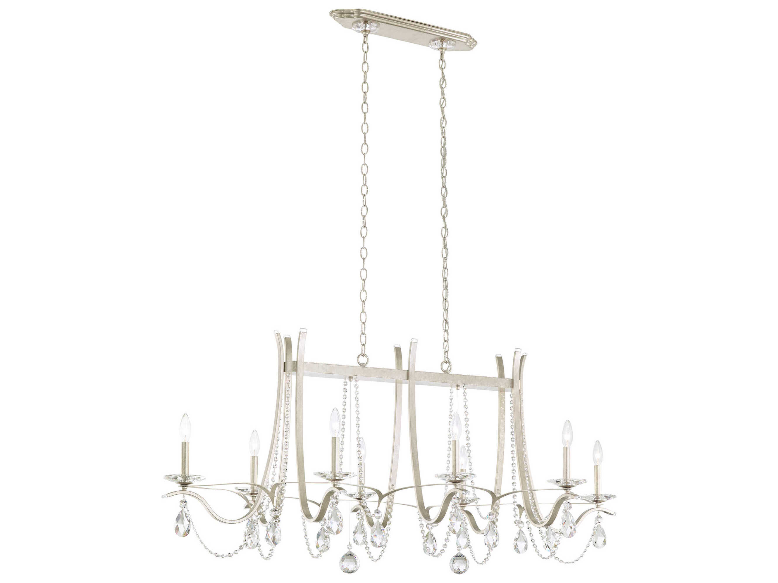 Schonbek Vesca 8-Light Silver Crystal Island Pendant