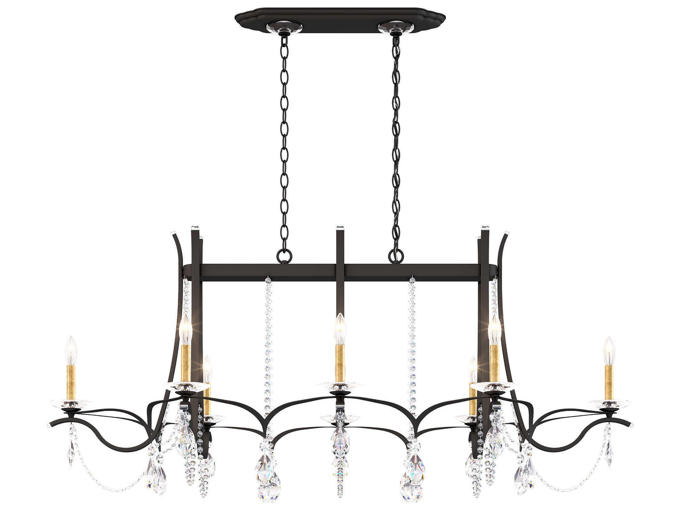 Schonbek Vesca 8-Light Silver Crystal Island Pendant