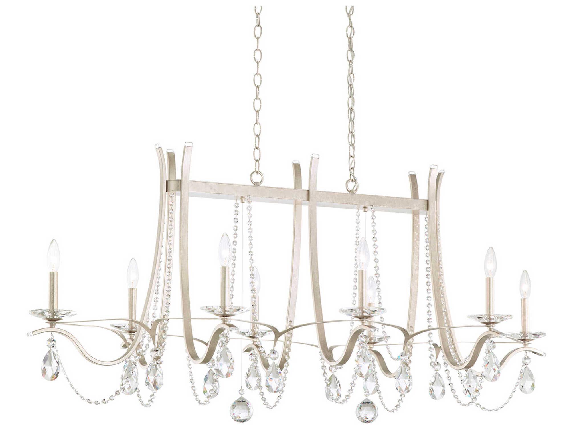 Schonbek Vesca 8-Light Silver Crystal Island Pendant