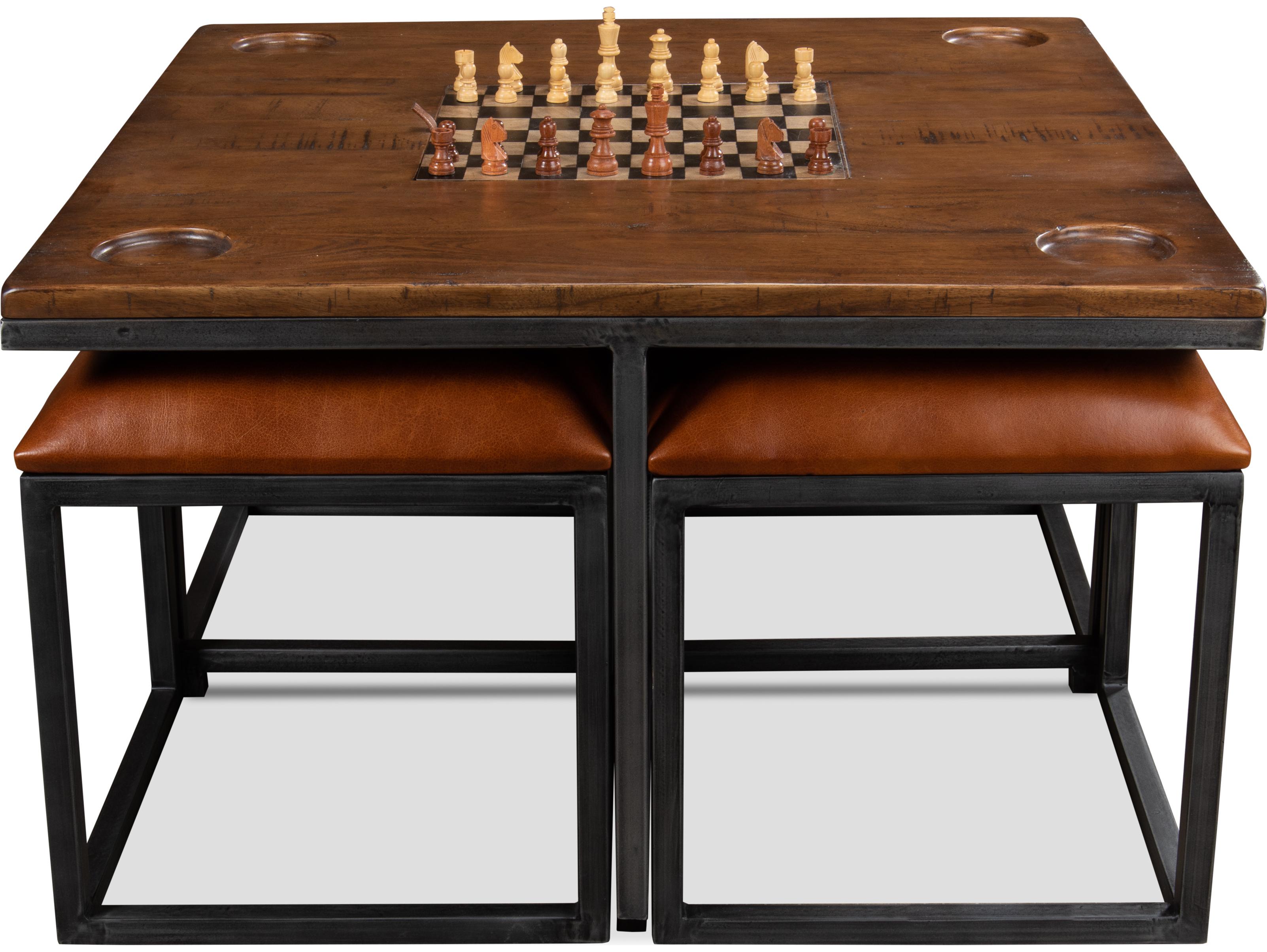 Sarreid Ltd Low Game Table With Four Stools