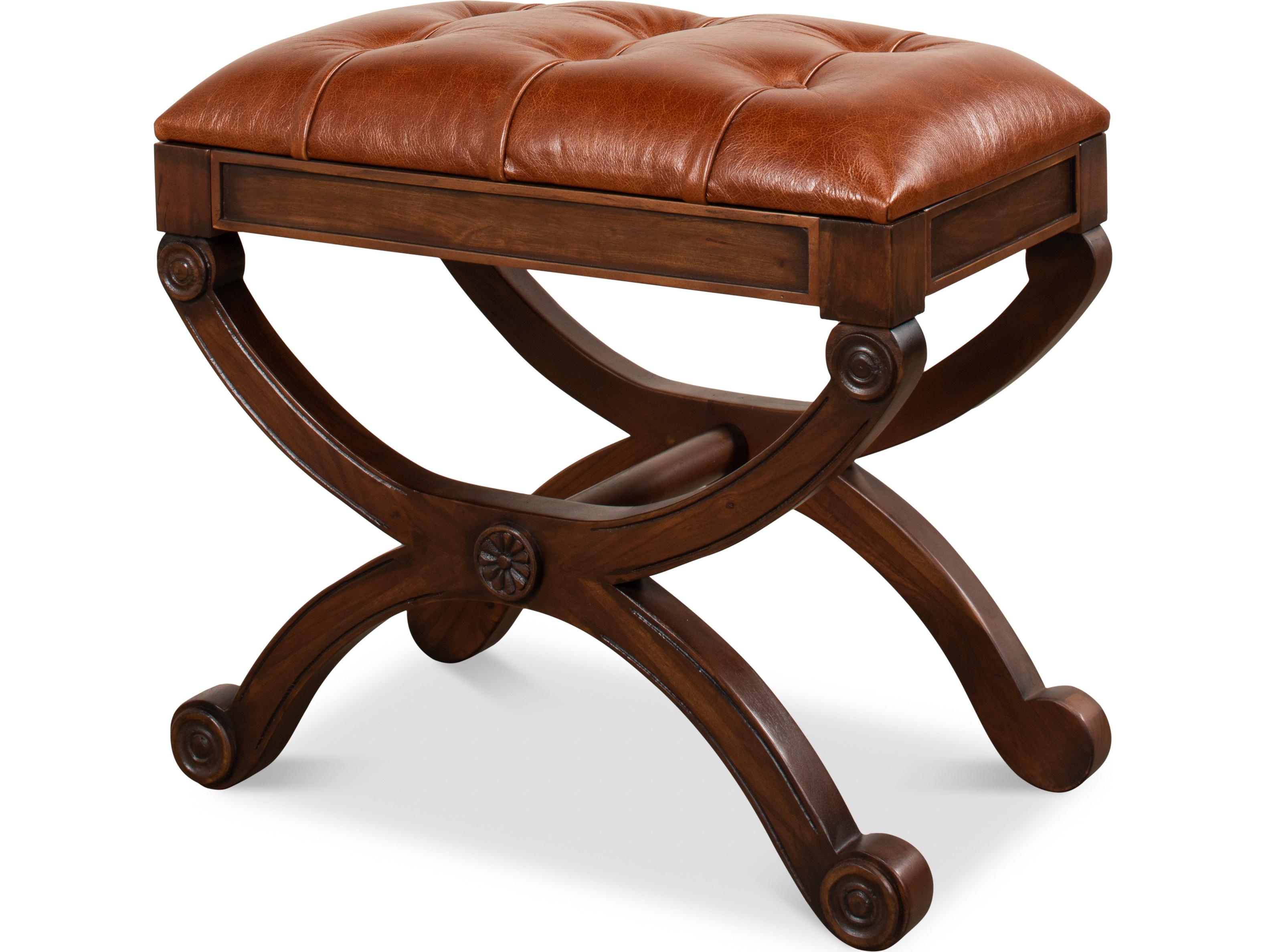 Sarreid Ltd Empire Stool W/Leather